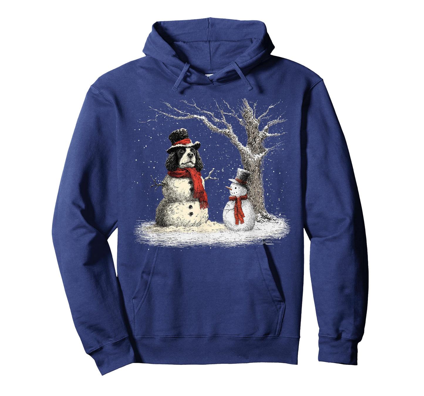Funny Cocker Spaniel Dog in The Snow Tree Christmas Winter T-Shirt