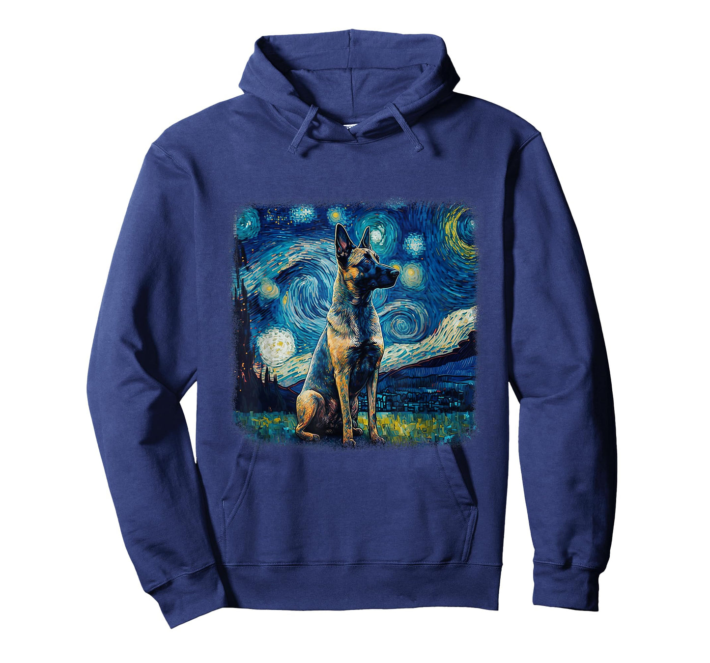 Dog in Starry Night Van Gogh Belgian Malinois T-Shirt