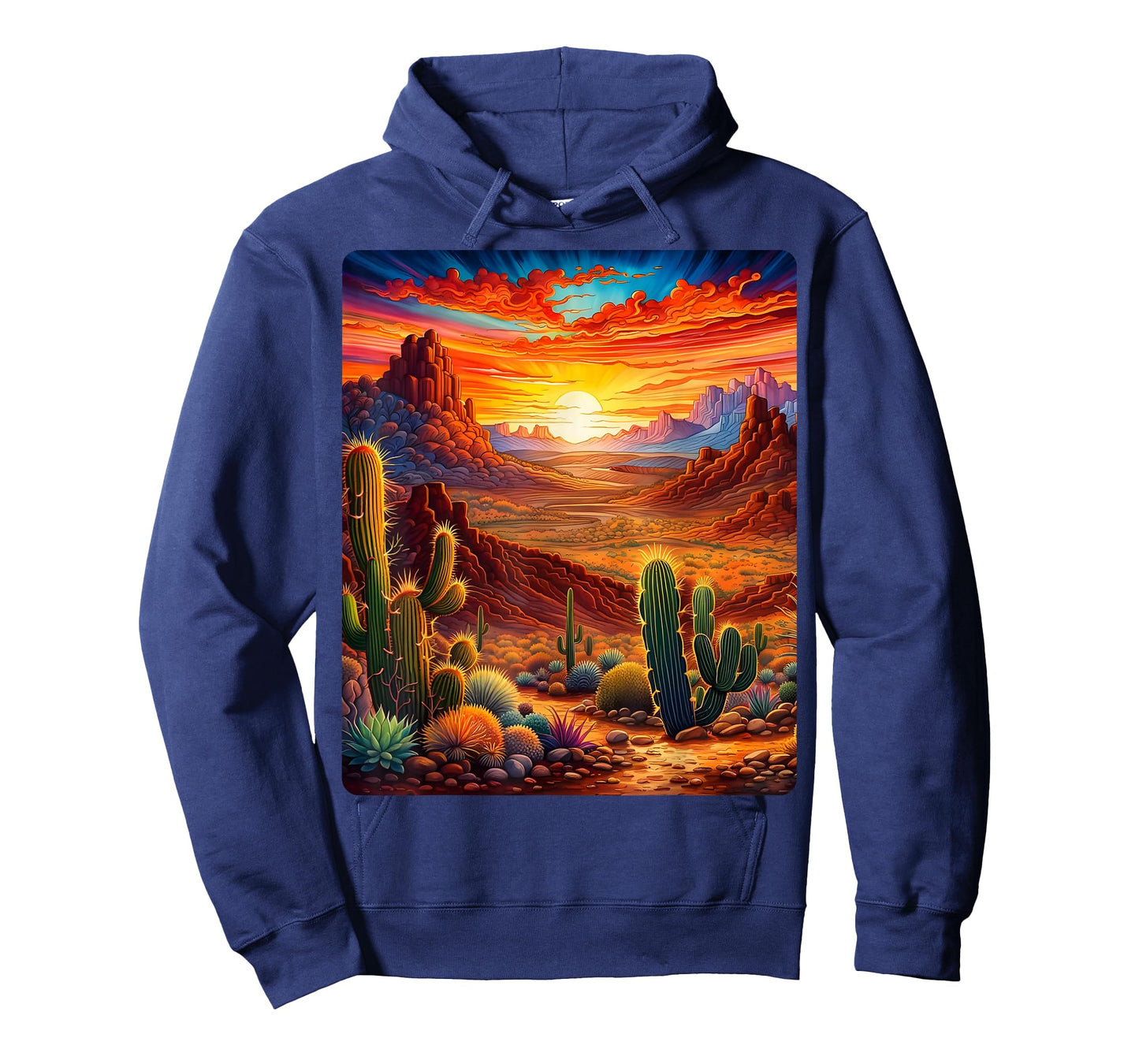 Valley Desert Sunset Sunrise Cactus Mountains Nature Clouds T-Shirt