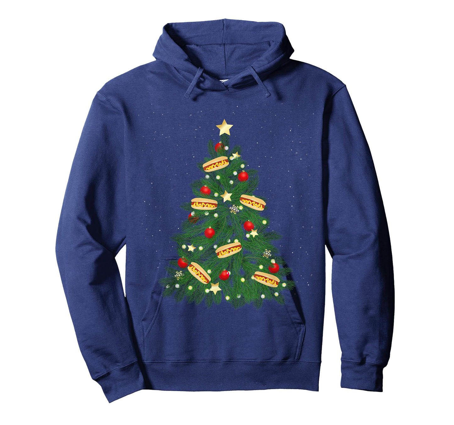 Hot Dog Adult Christmas Tree T-Shirt