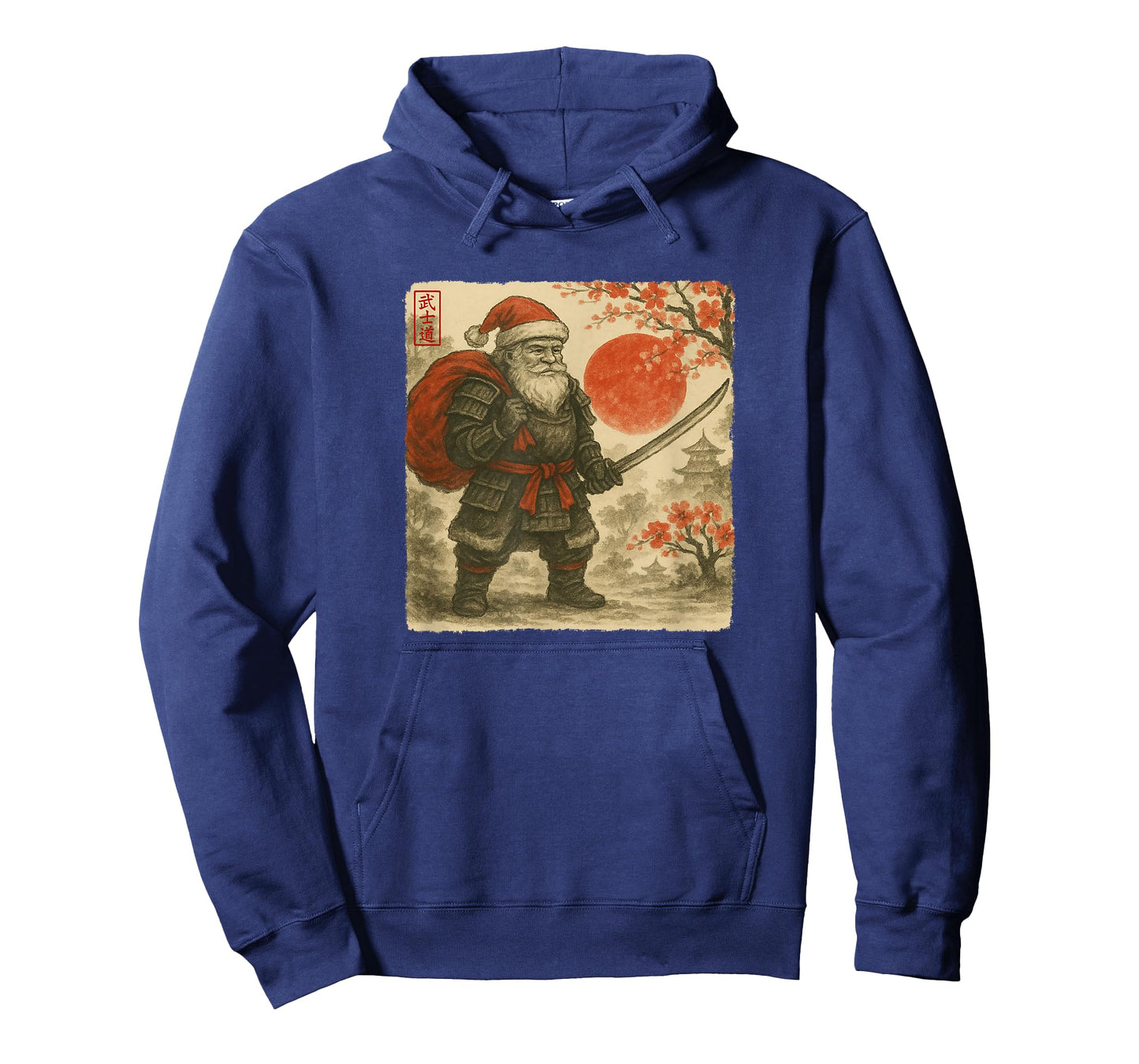 Santa Samurai Japanese Warrior Costume Sumi-e Art Funny T-Shirt