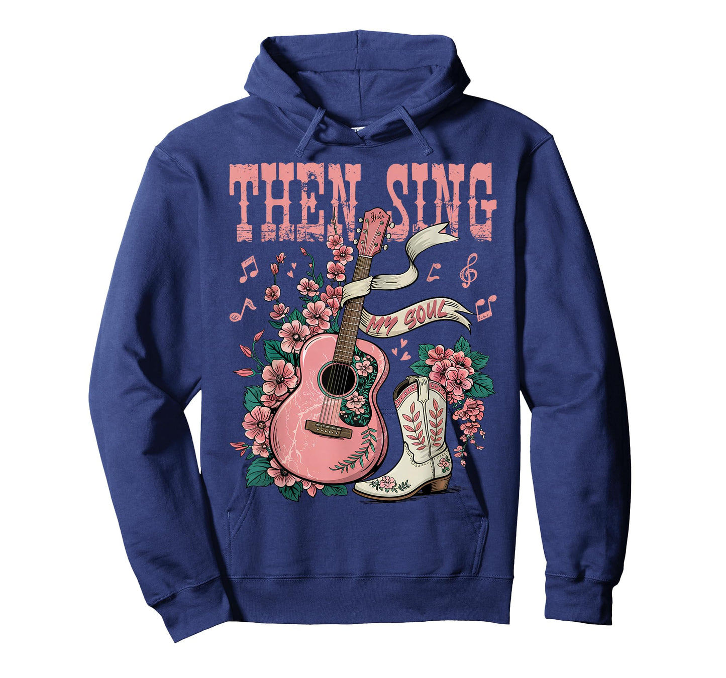 Then Sing My Soul Pink Guitar Cowgirl Boot Christian Western T-Shirt