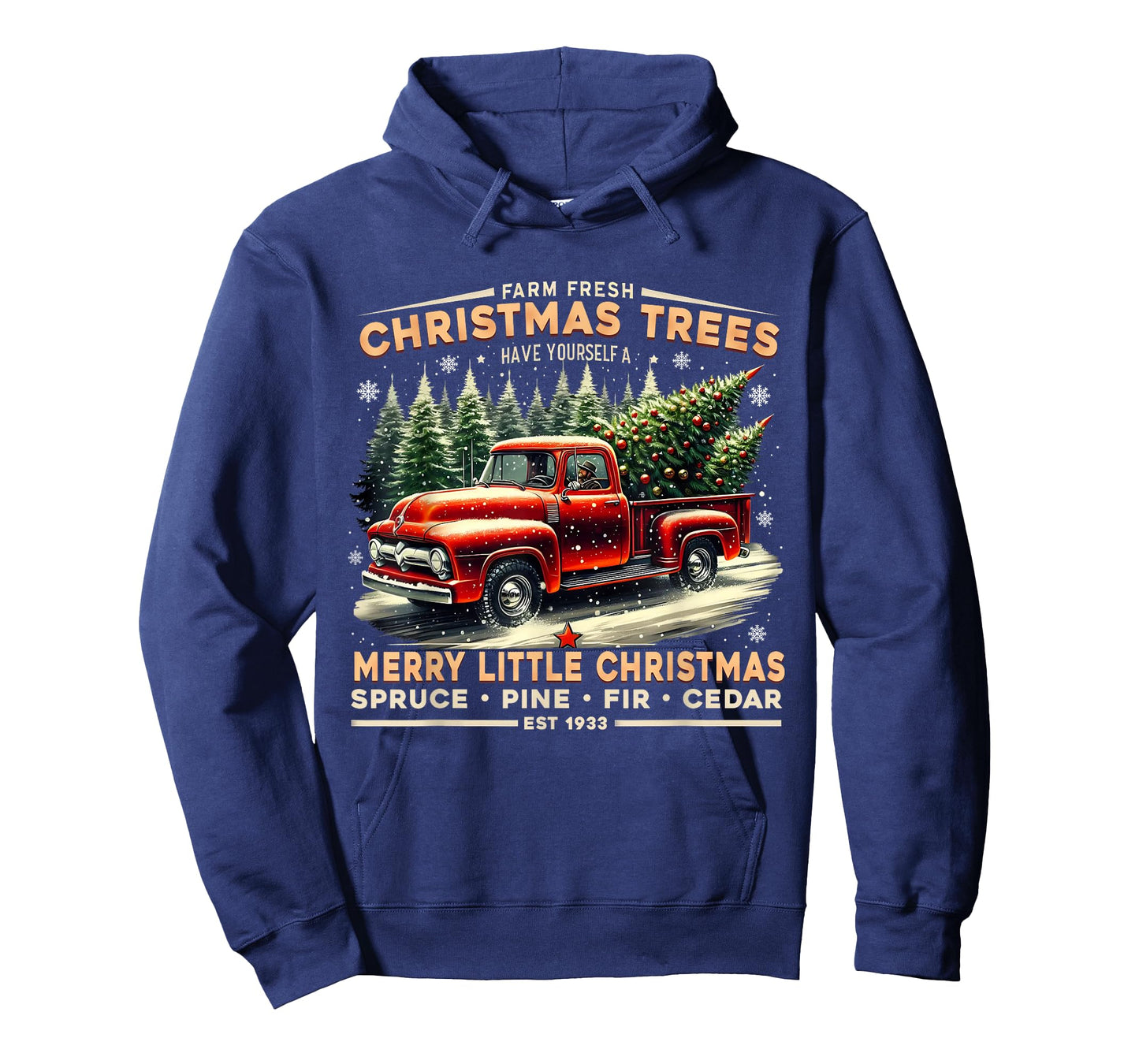 Farm Fresh Christmas Trees Vintage Truck Design T-Shirt