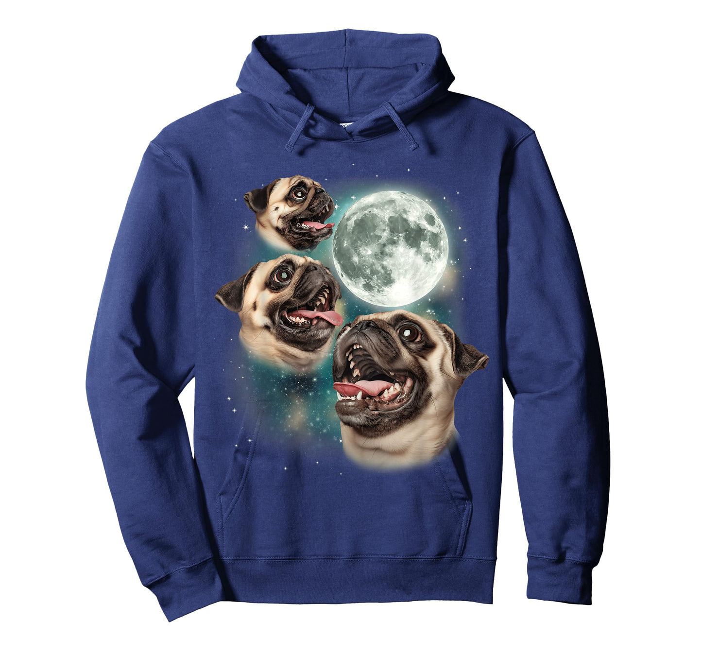 Three Pug Moon | 3 Pug Howling Funny Cute Dog Lover T-Shirt