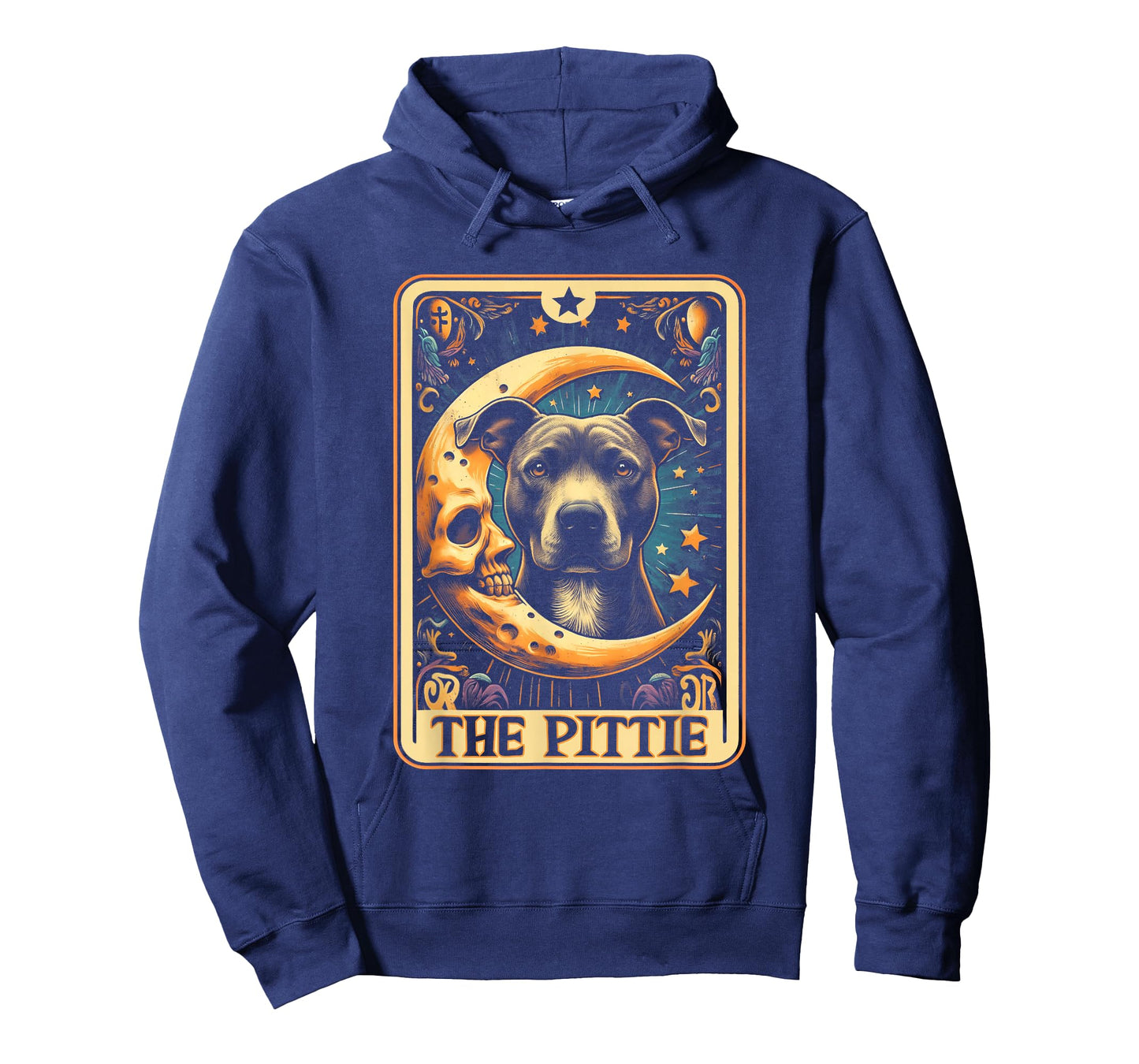 Tarot Card Crescent Moon Pit-Bull Dog Pittie Mom Halloween T-Shirt