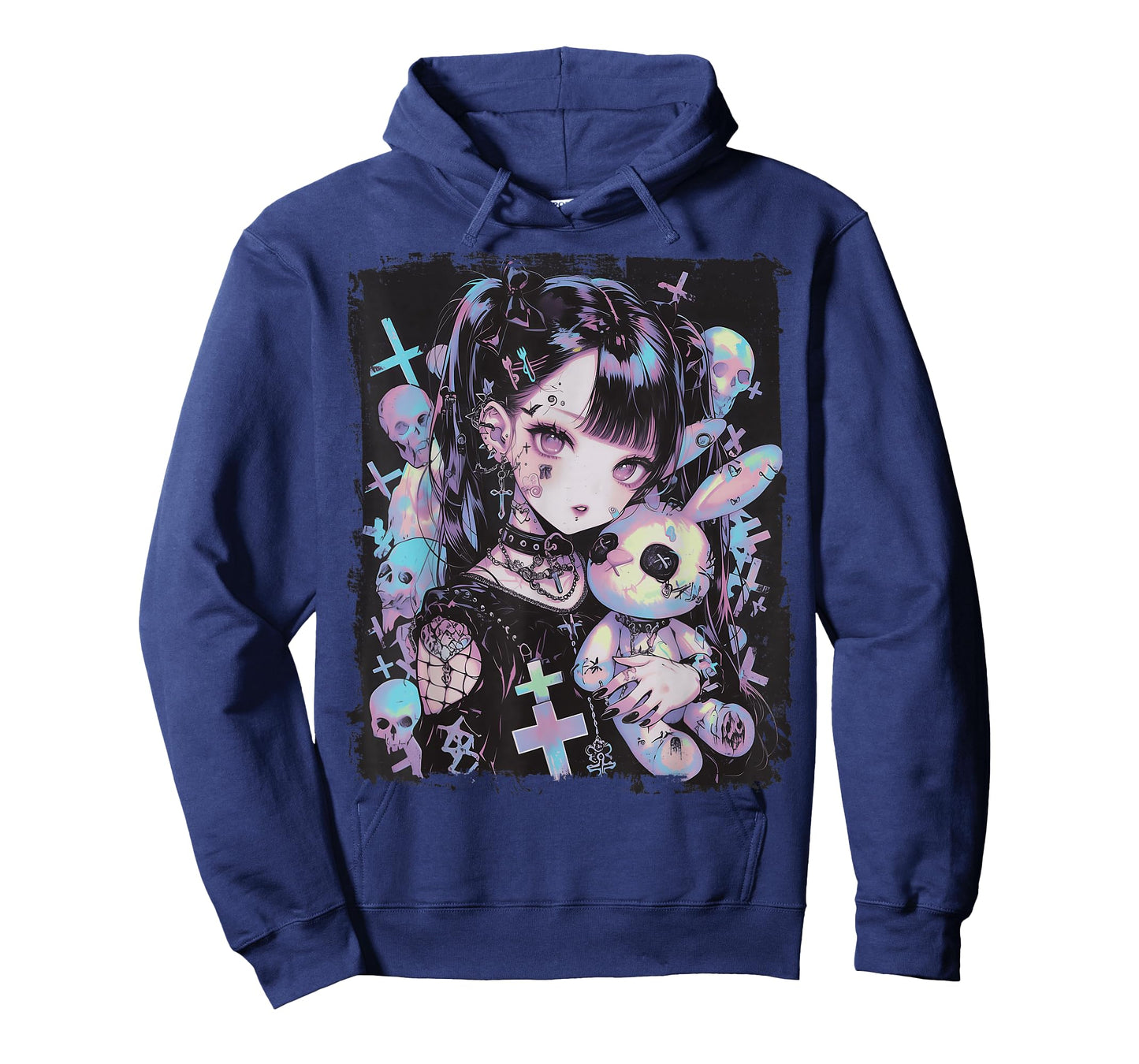 Anime Girl Goth Bunny Cute E-Girl Gothic Outfit Grunge T-Shirt