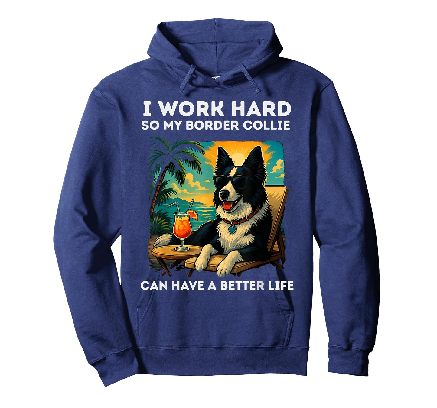 Border Collie Lover I Work Hard Design Funny Border Collie T-Shirt