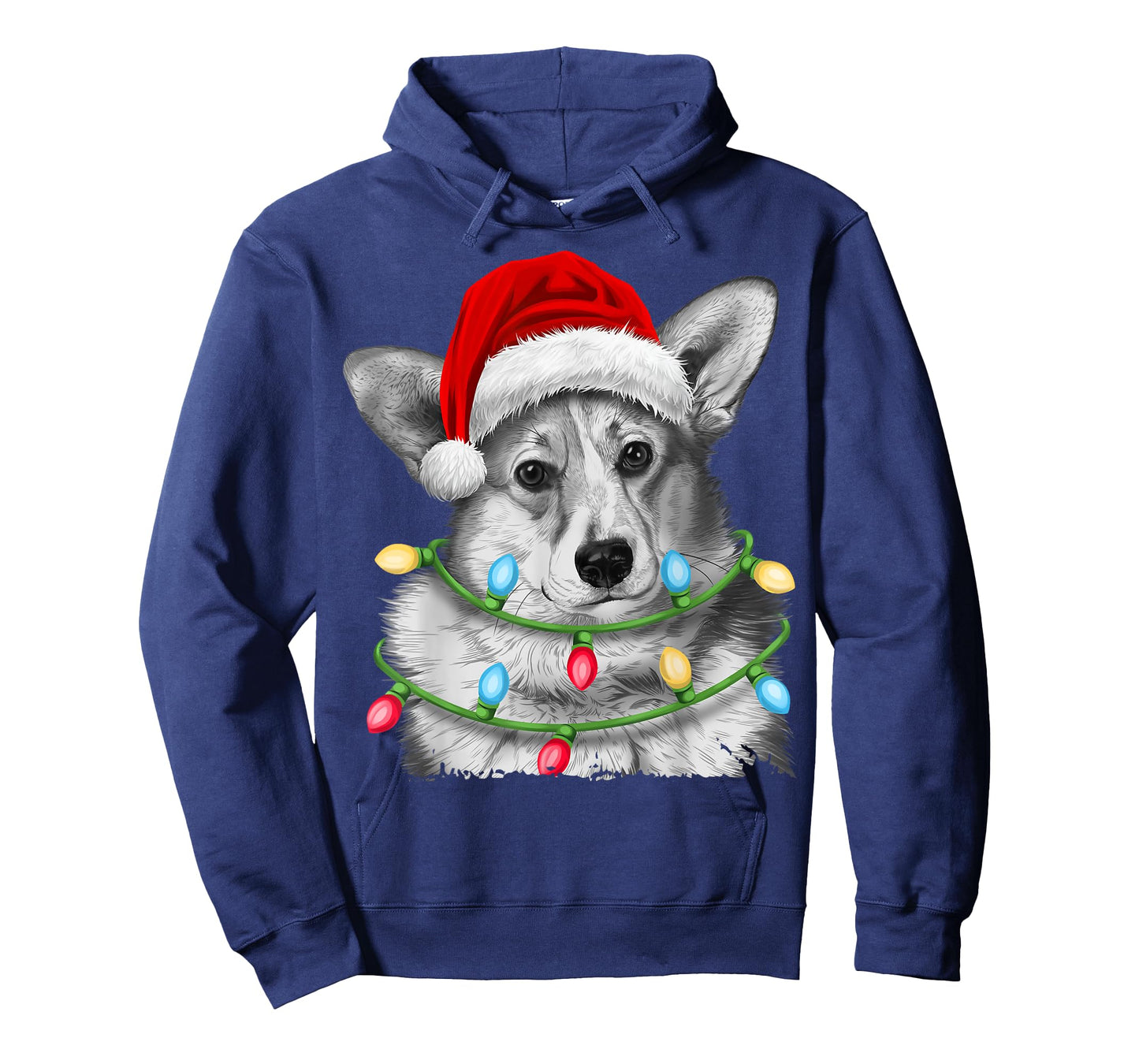 Corgi Santa Christmas Tree Lights Xmas Boys Men Corgmas Dog T-Shirt