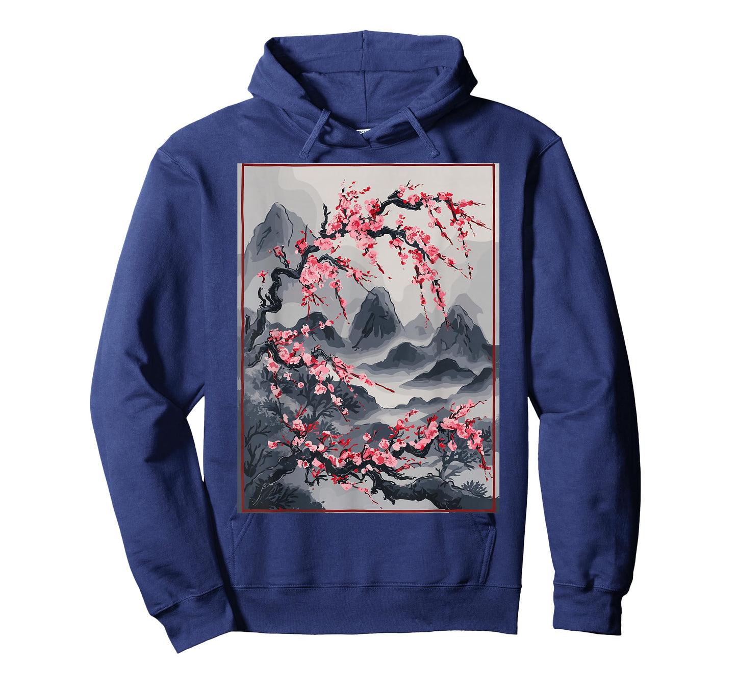 Vintage Cherry Blossom Landscape - Japanese Graphical Art T-Shirt