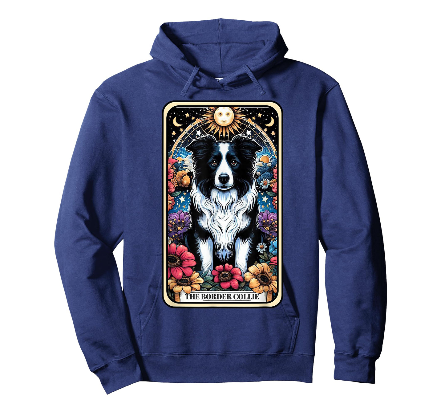 Border Collie Dog Tarot Card Floral Star Moon T-Shirt