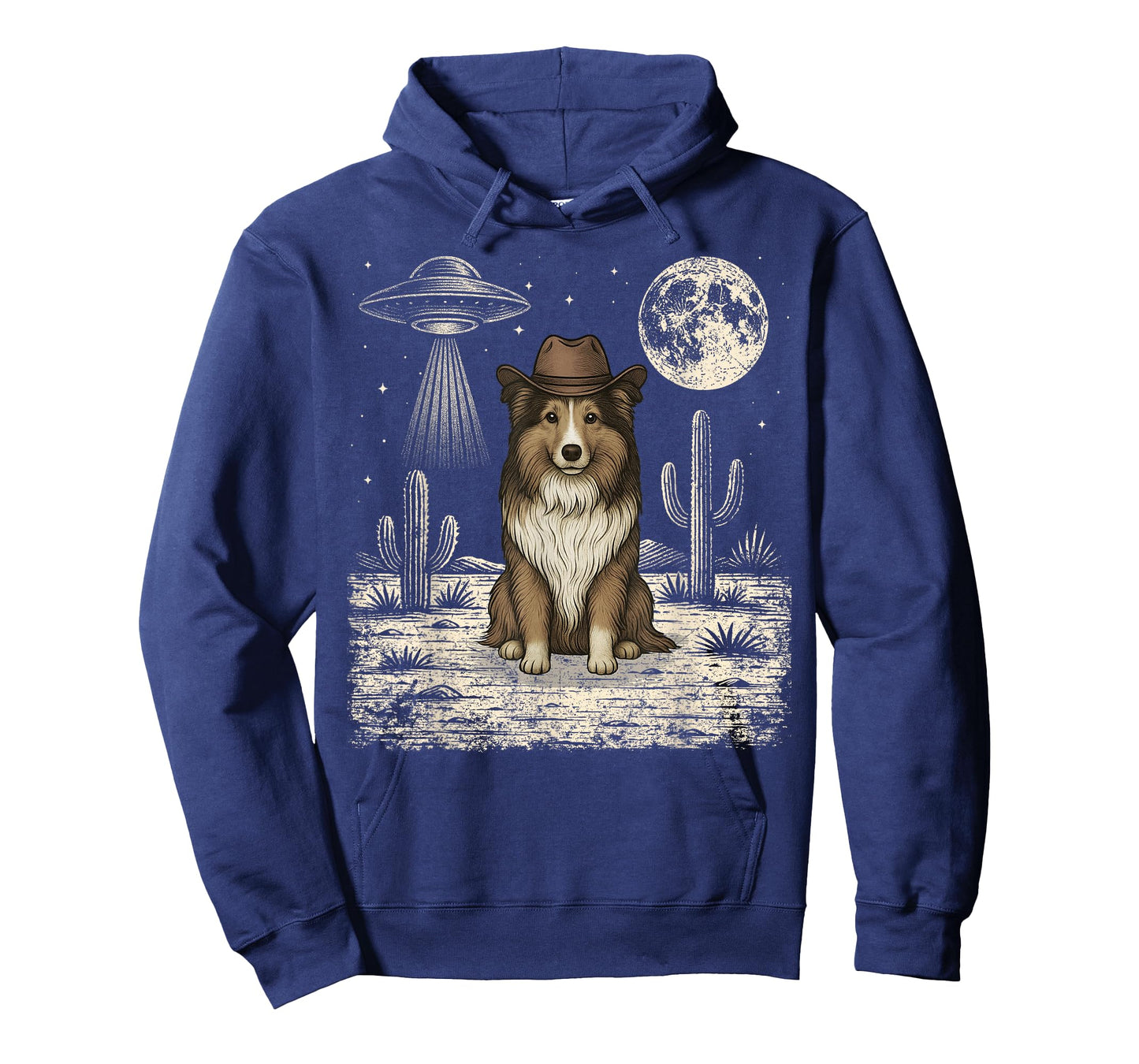 Funny Shetland Sheepdog Cowboy Western Dog UFO T-Shirt