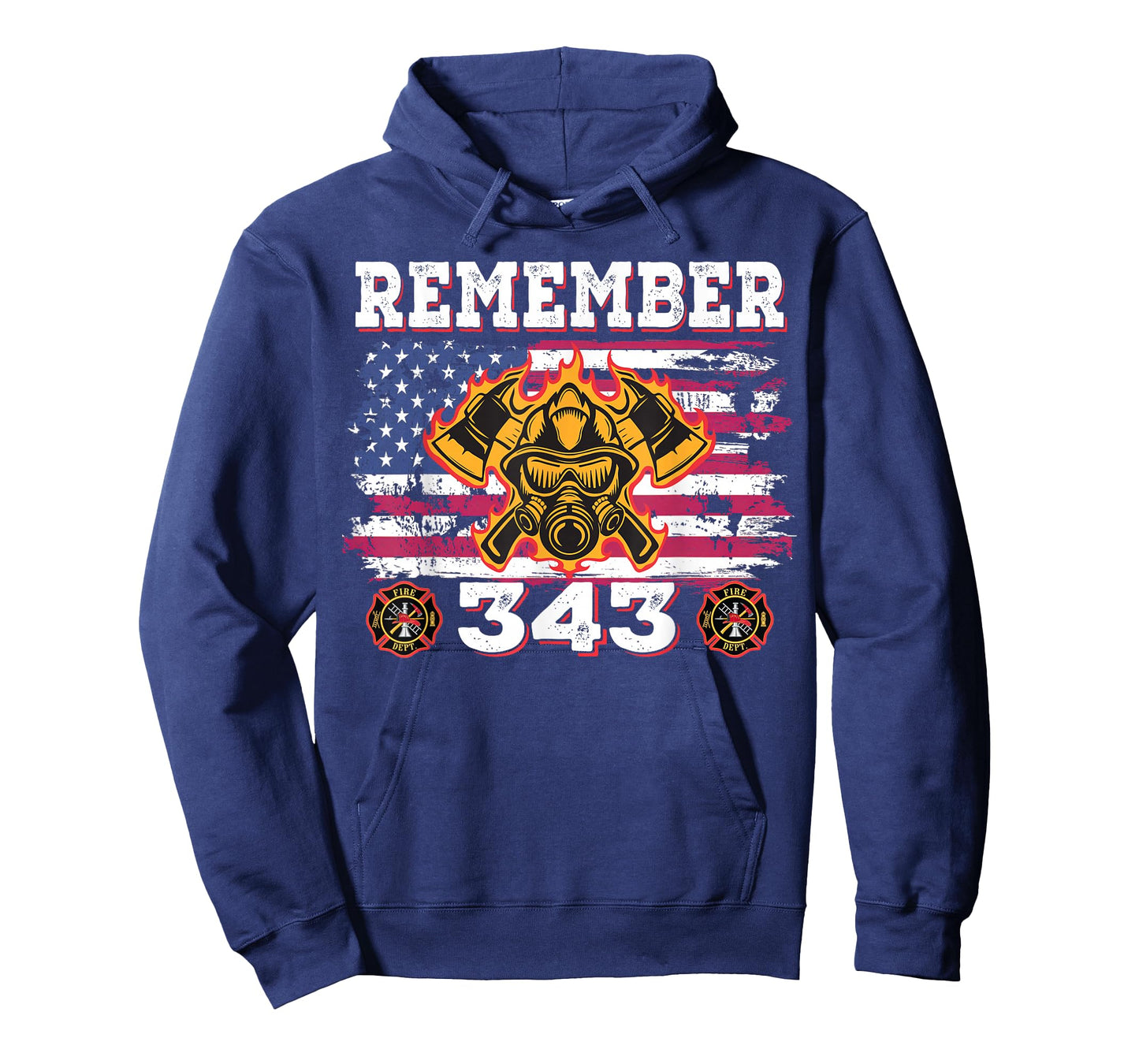 Remember Vintage Distressed Firefighter American Flag 343 T-Shirt