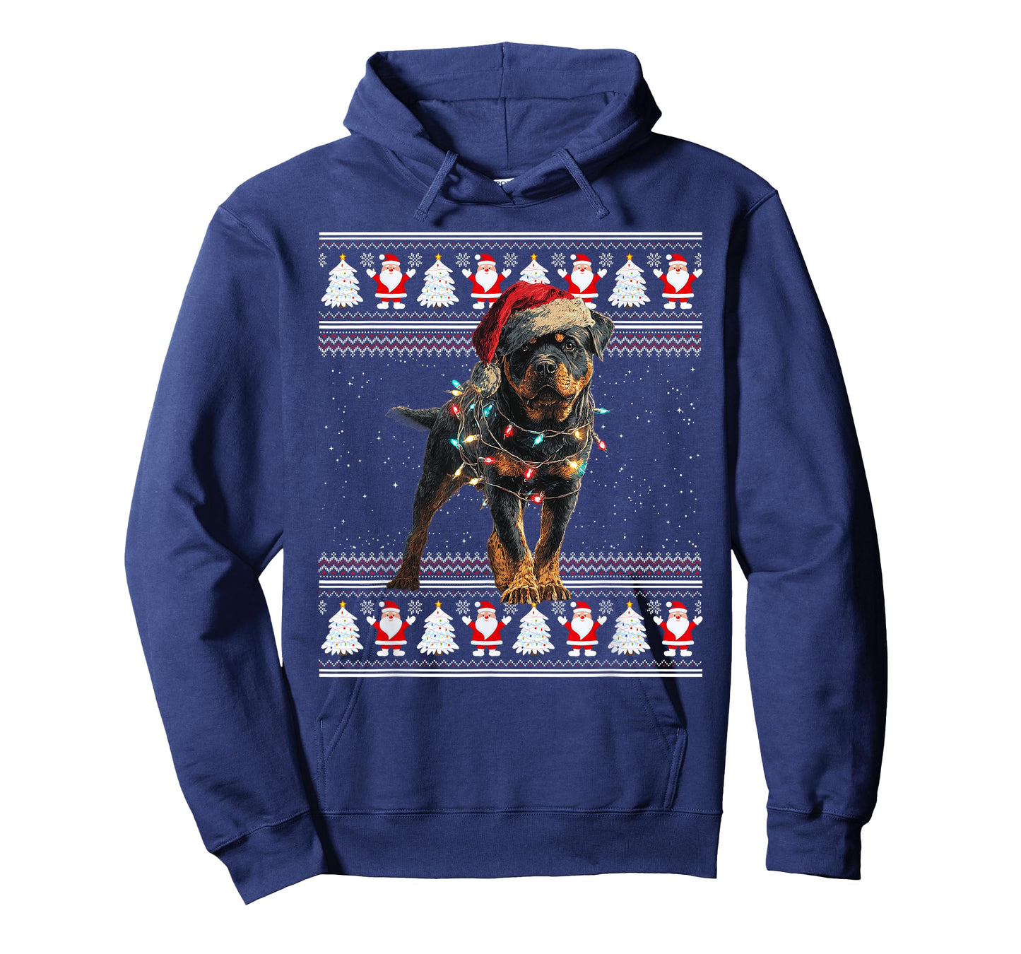 Rottweiler Ugly Christmas Sweaters Funny Dog Lights Xmas T-Shirt