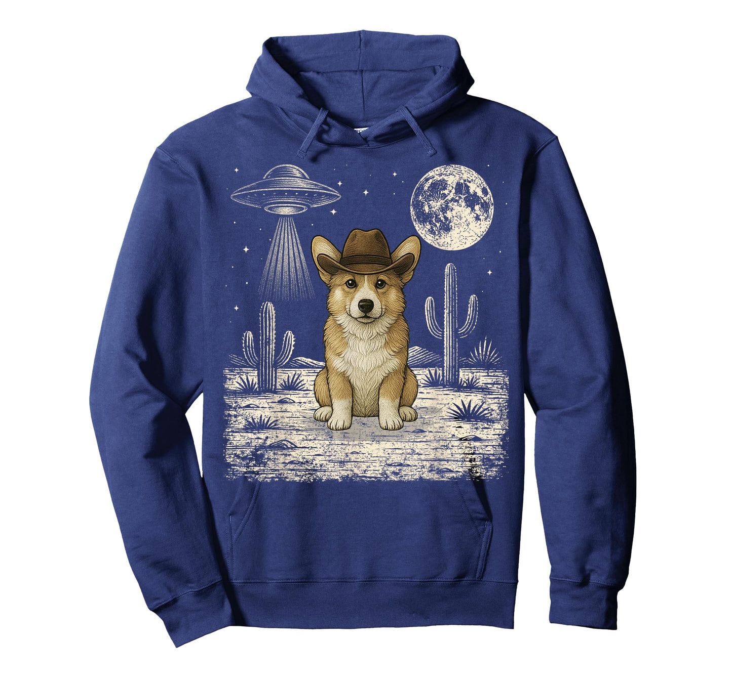Funny Corgi Cowboy Western Dog UFO T-Shirt