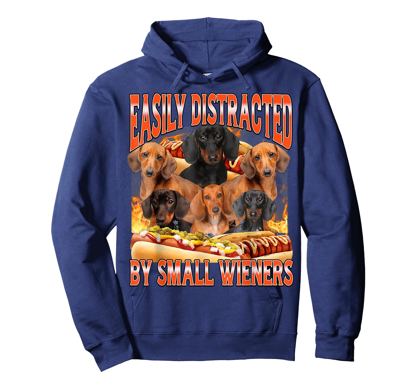 Easily Distracted By Small Wieners Funny Offensive Dachshund T-Shirt