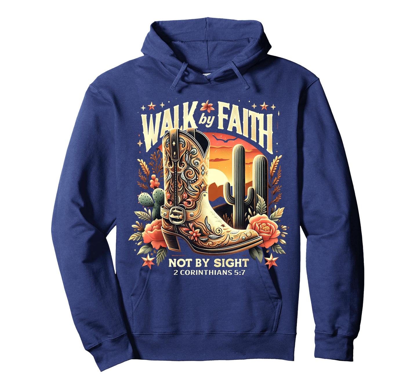 Walk by Faith Not by Sight Christian Western Cowboy Boots T-Shirt