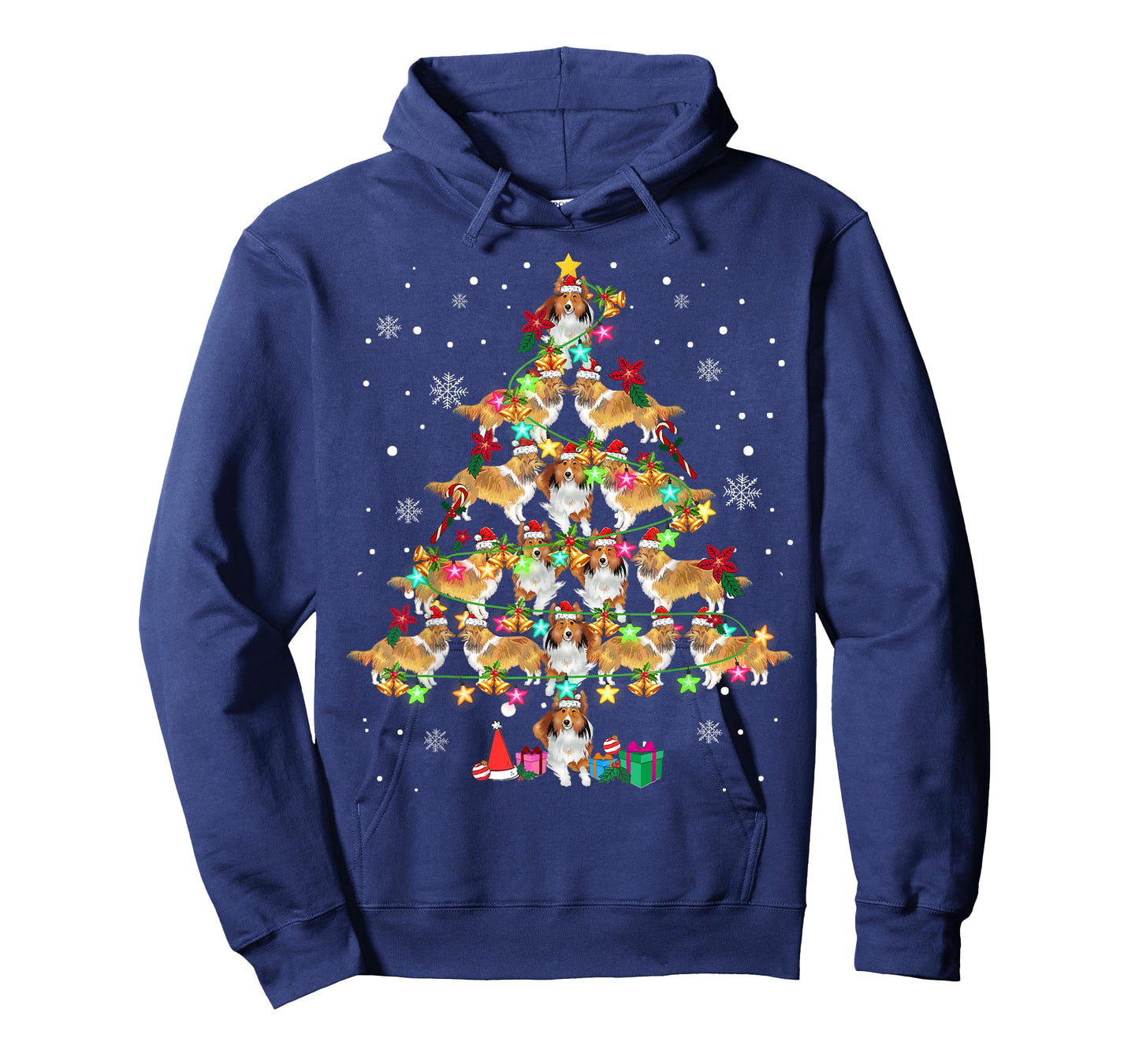 Shetland Sheepdog Christmas Tree Funny Sheltie Christmas T-Shirt