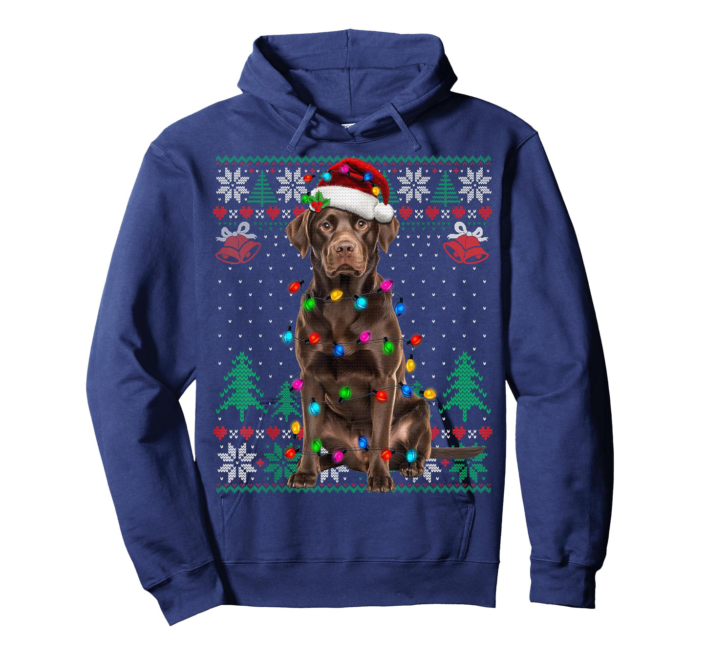 Chocolate Lab Labrador Christmas Santa Hat Dog Ugly Sweater T-Shirt