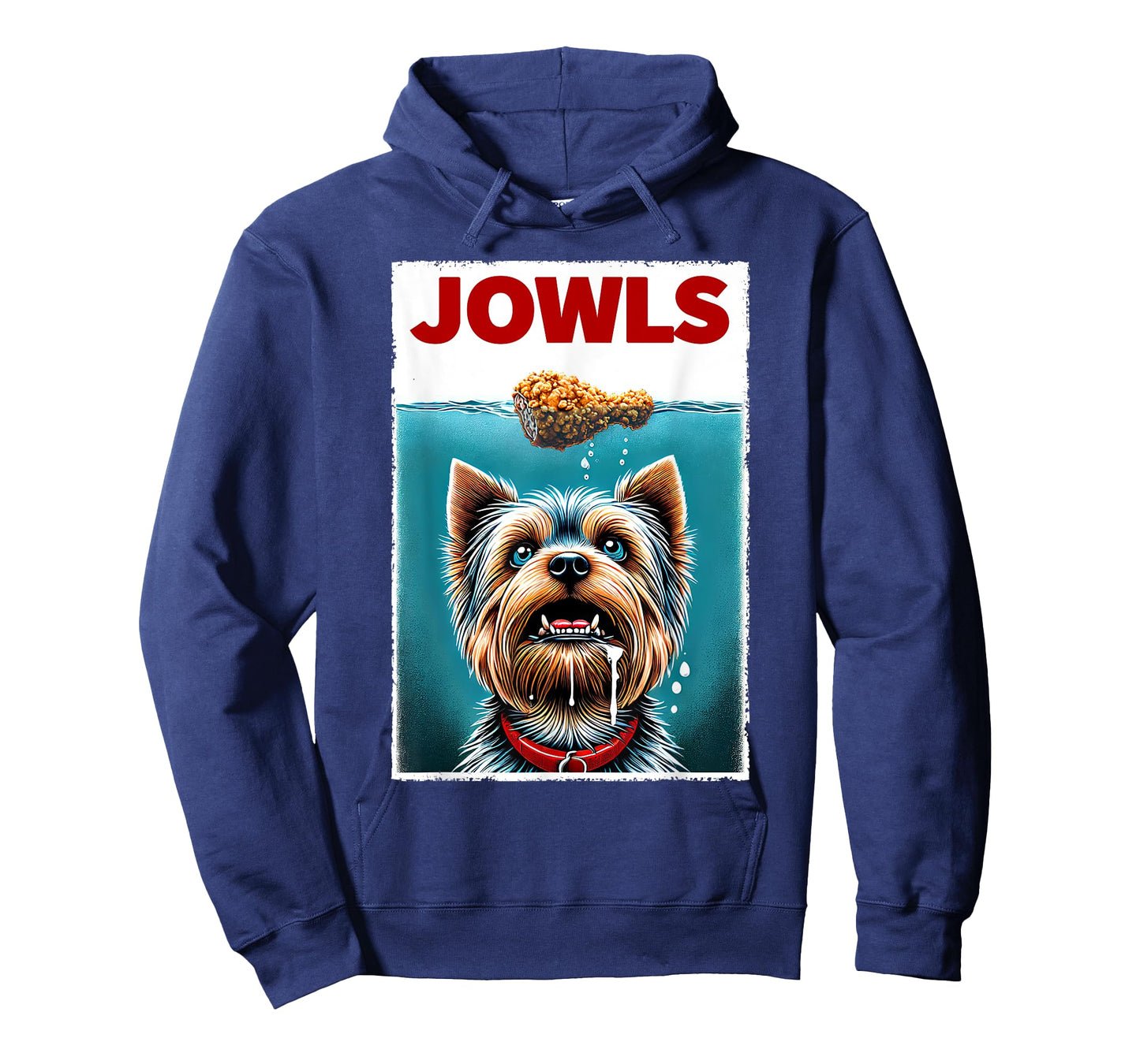 Funny Yorkshire Terrier and Fried Chicken Parody Jowls T-Shirt