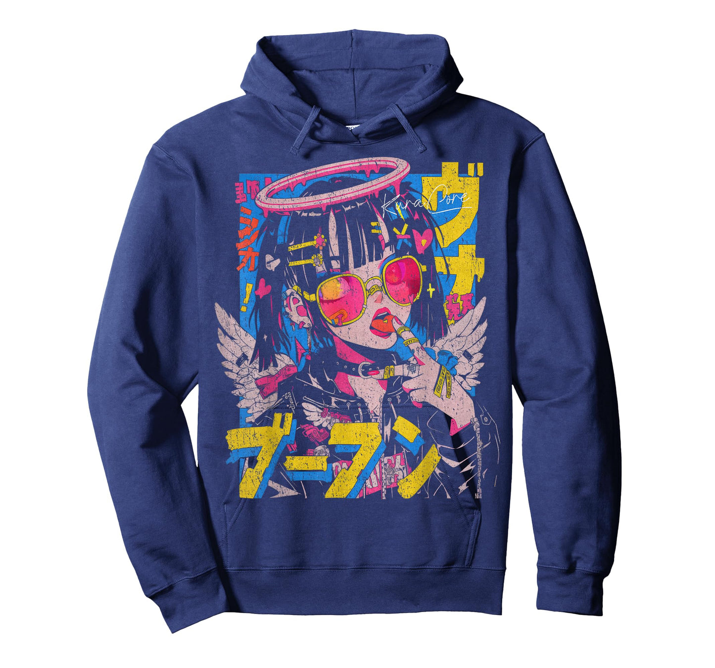 Japanese Streetwear Cyberpunk Angel Y2K Techwear Manga Anime T-Shirt