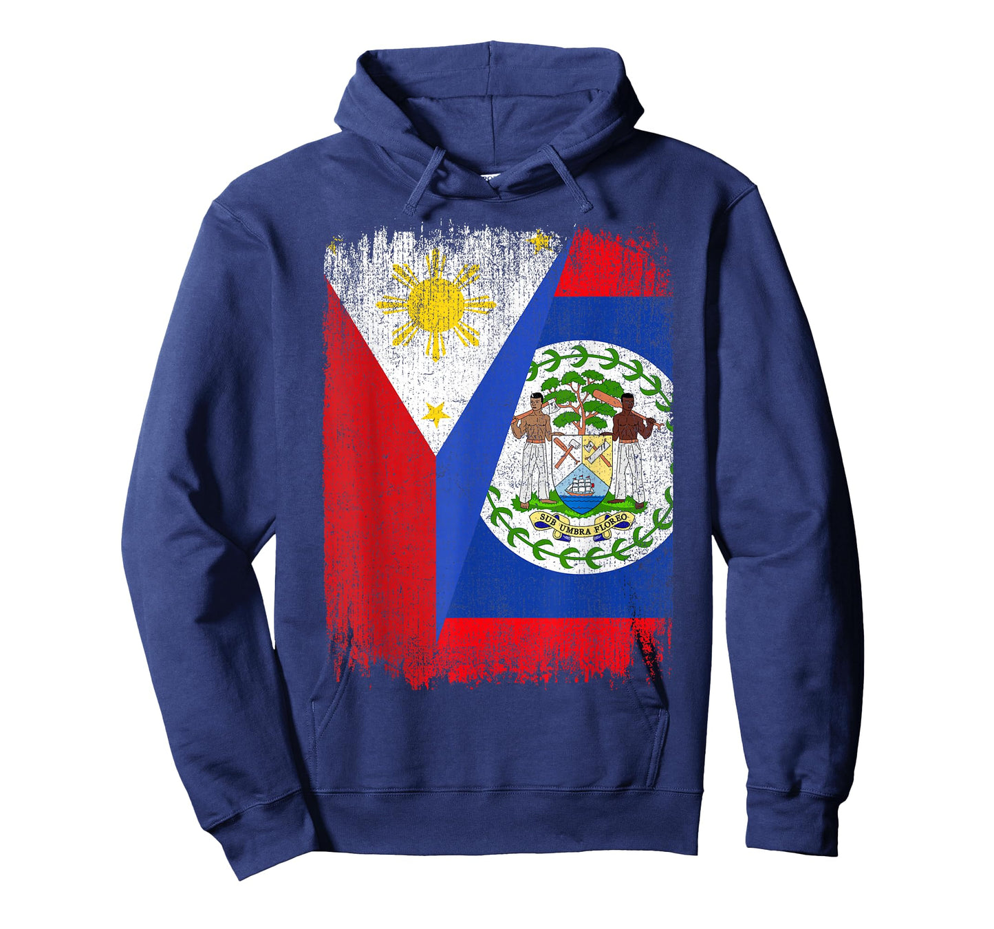 Half Philippines Belize Flag Filipino Belizean Roots T-Shirt