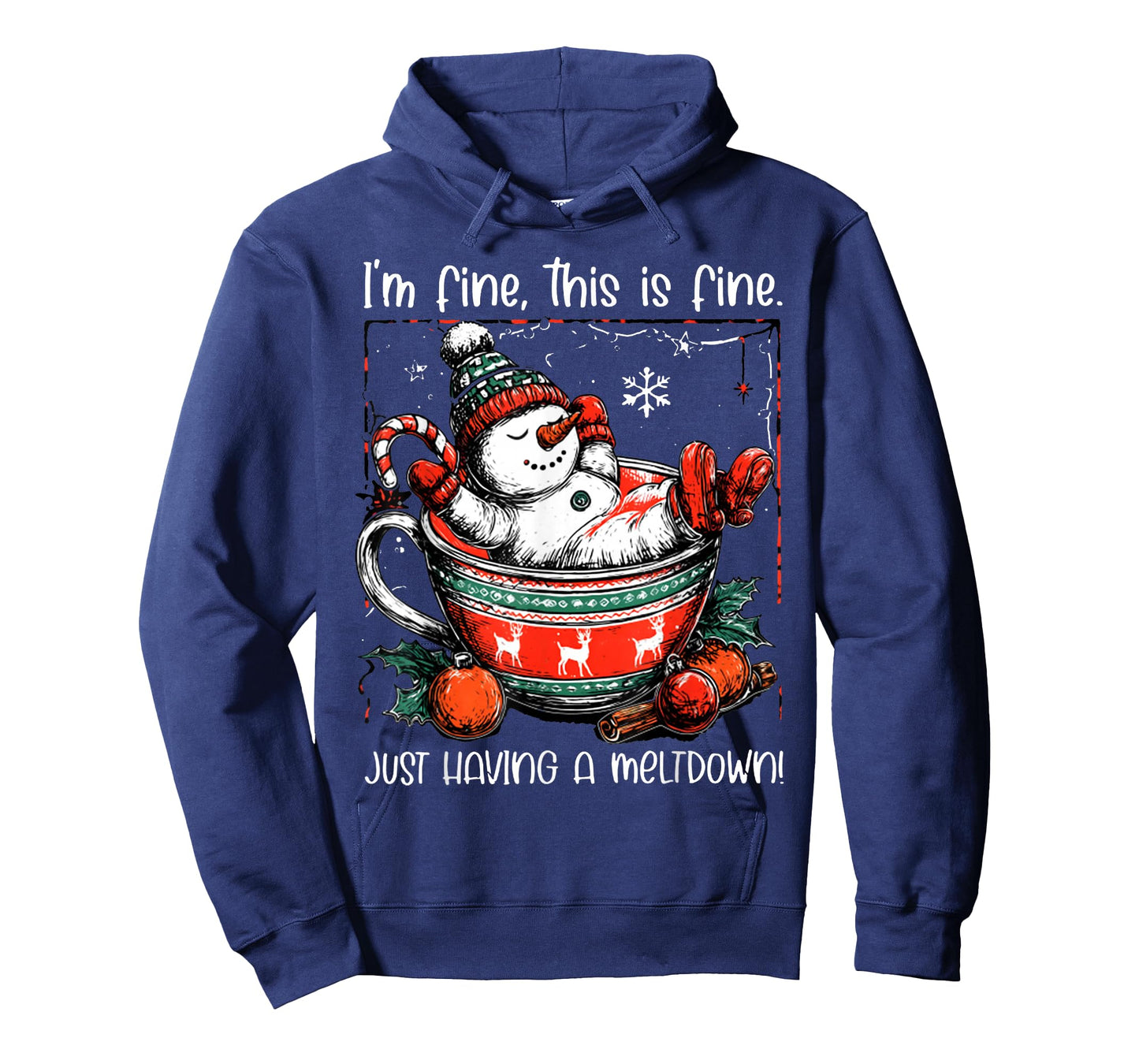 I'm Fine This is Fine Just Having Meltdown Christmas T-Shirt