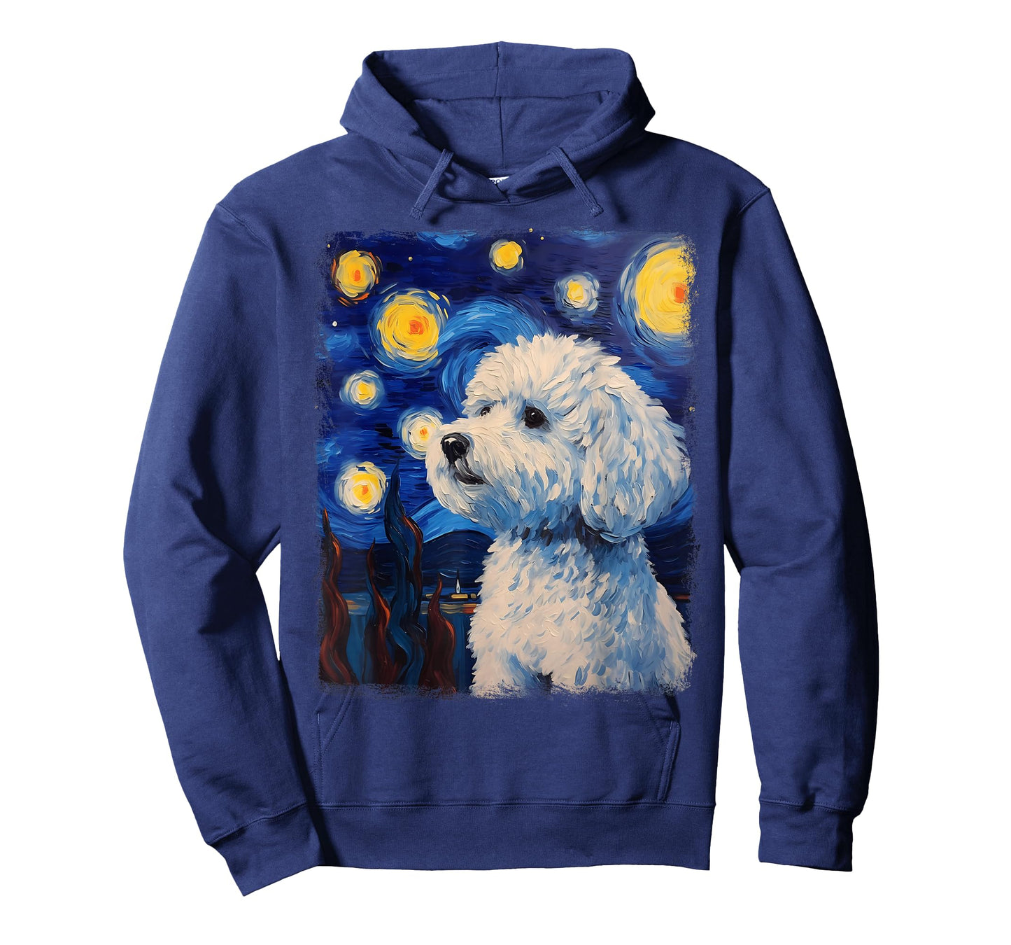 Bichon Frise Dog Starry Night Painting T-Shirt