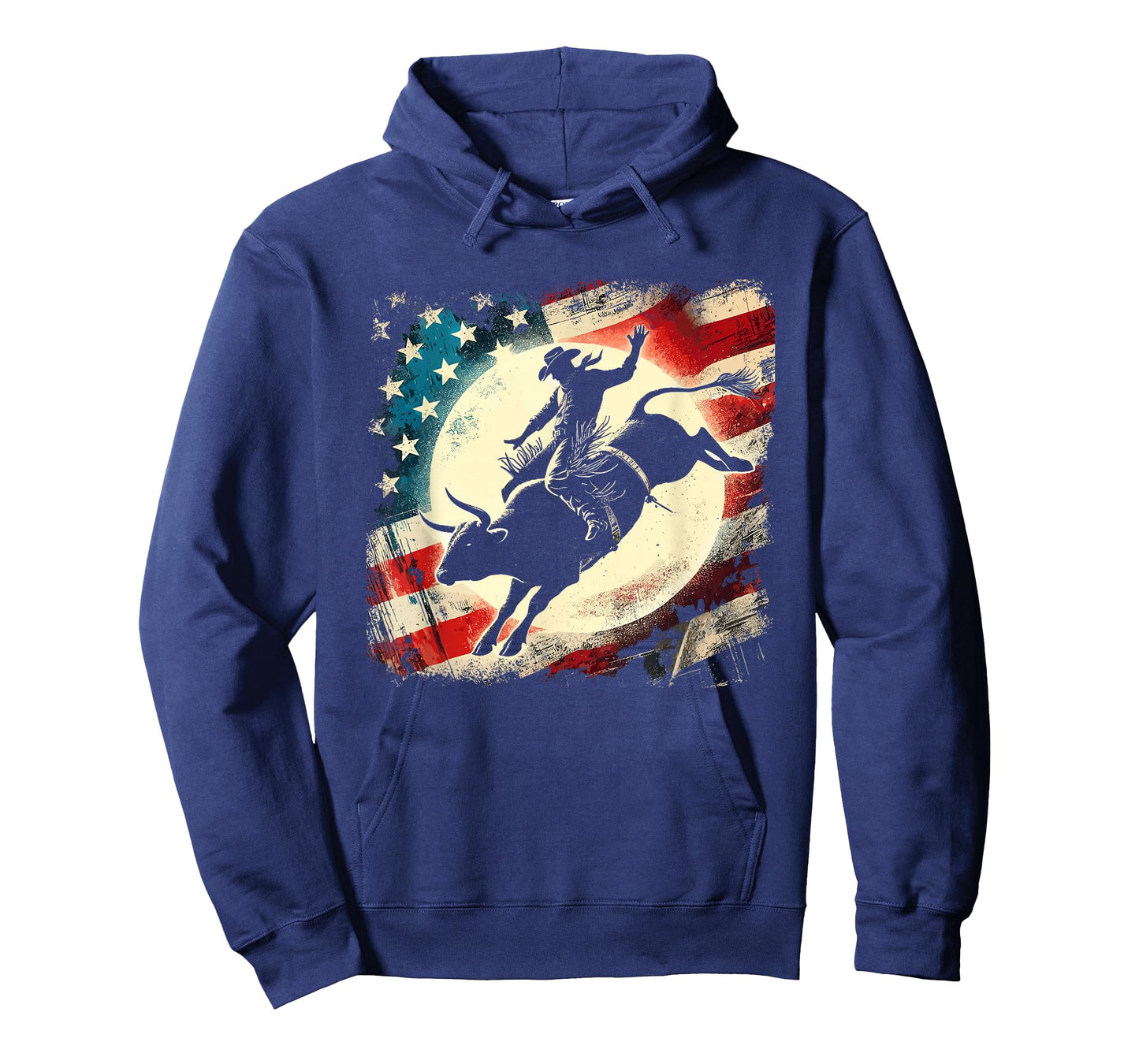 Bull Riding & Rodeo Bull Rider, Cowboy, Western & USA Flag T-Shirt