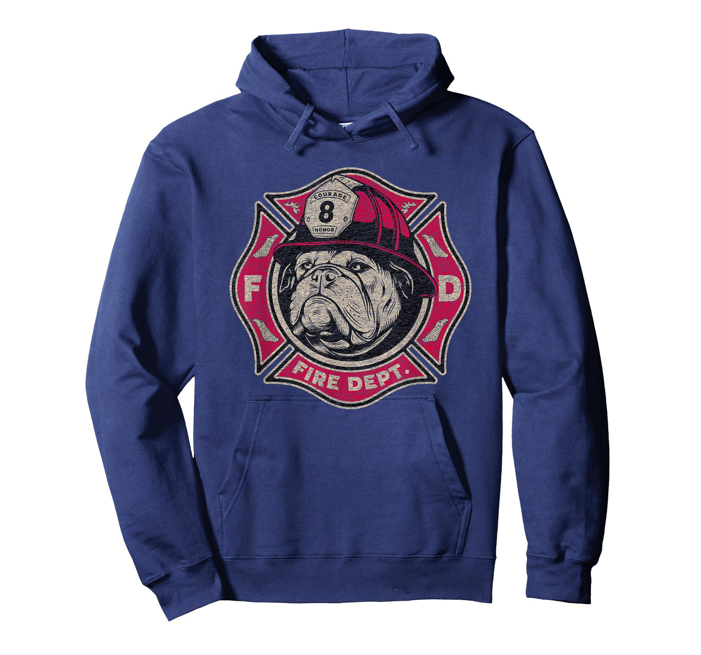 Fire Department Firefighter Fireman Bulldog Vintage Graphic T-Shirt