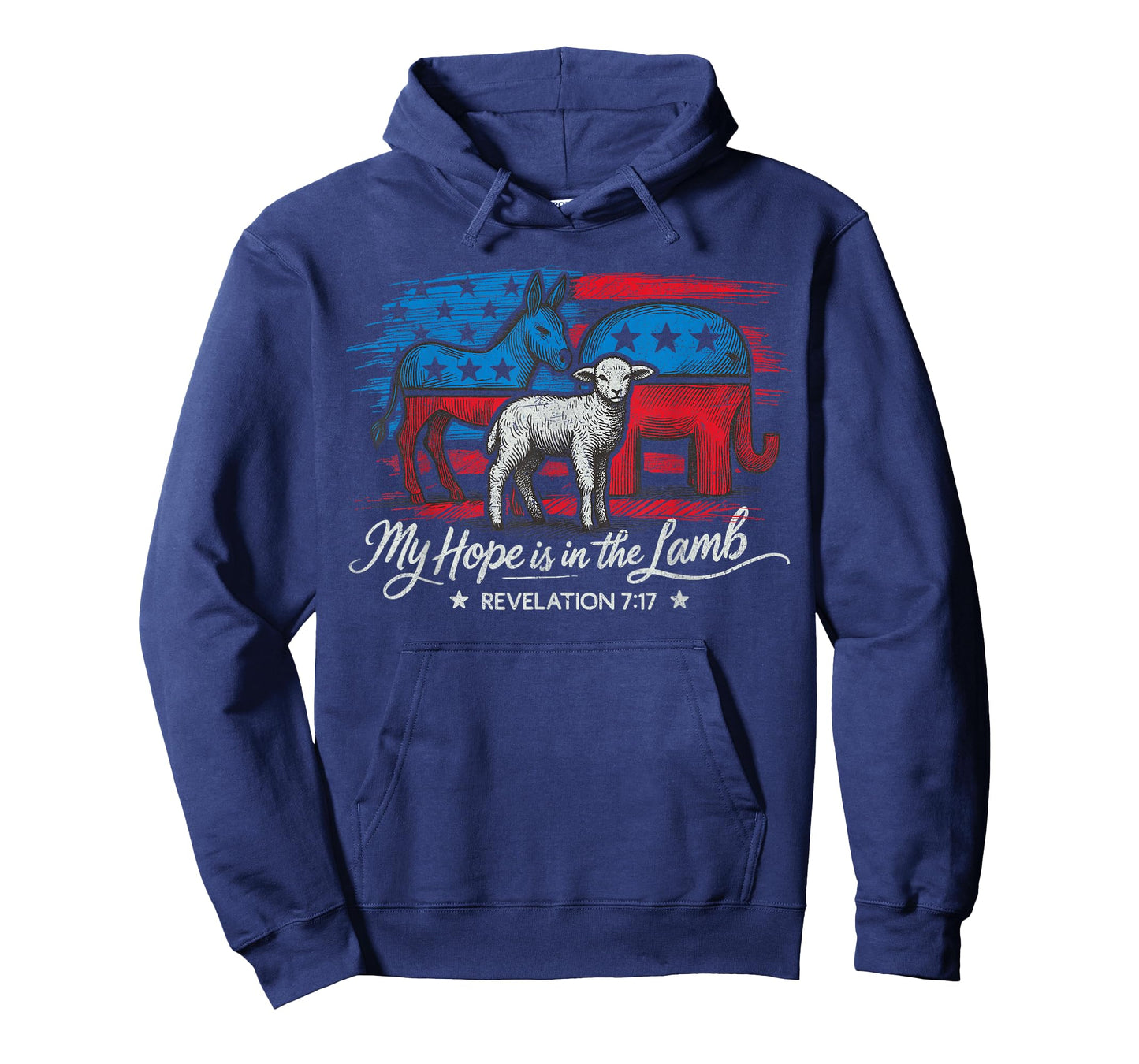 My Hope is in the Lamb Elephant Donkey USA Funny Scripture T-Shirt