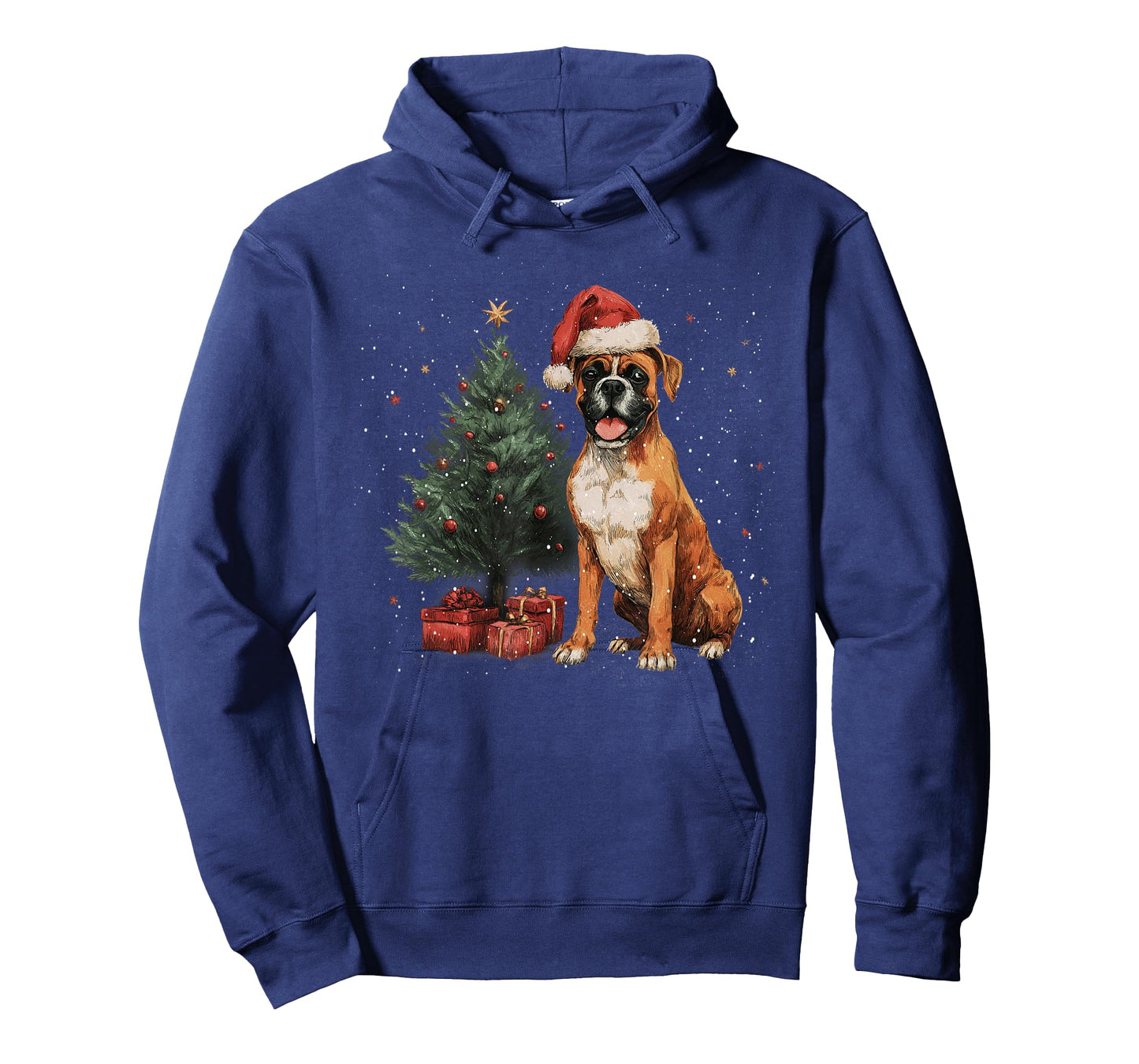Funny Boxer Christmas Tree Dog Lights Xmas T-Shirt