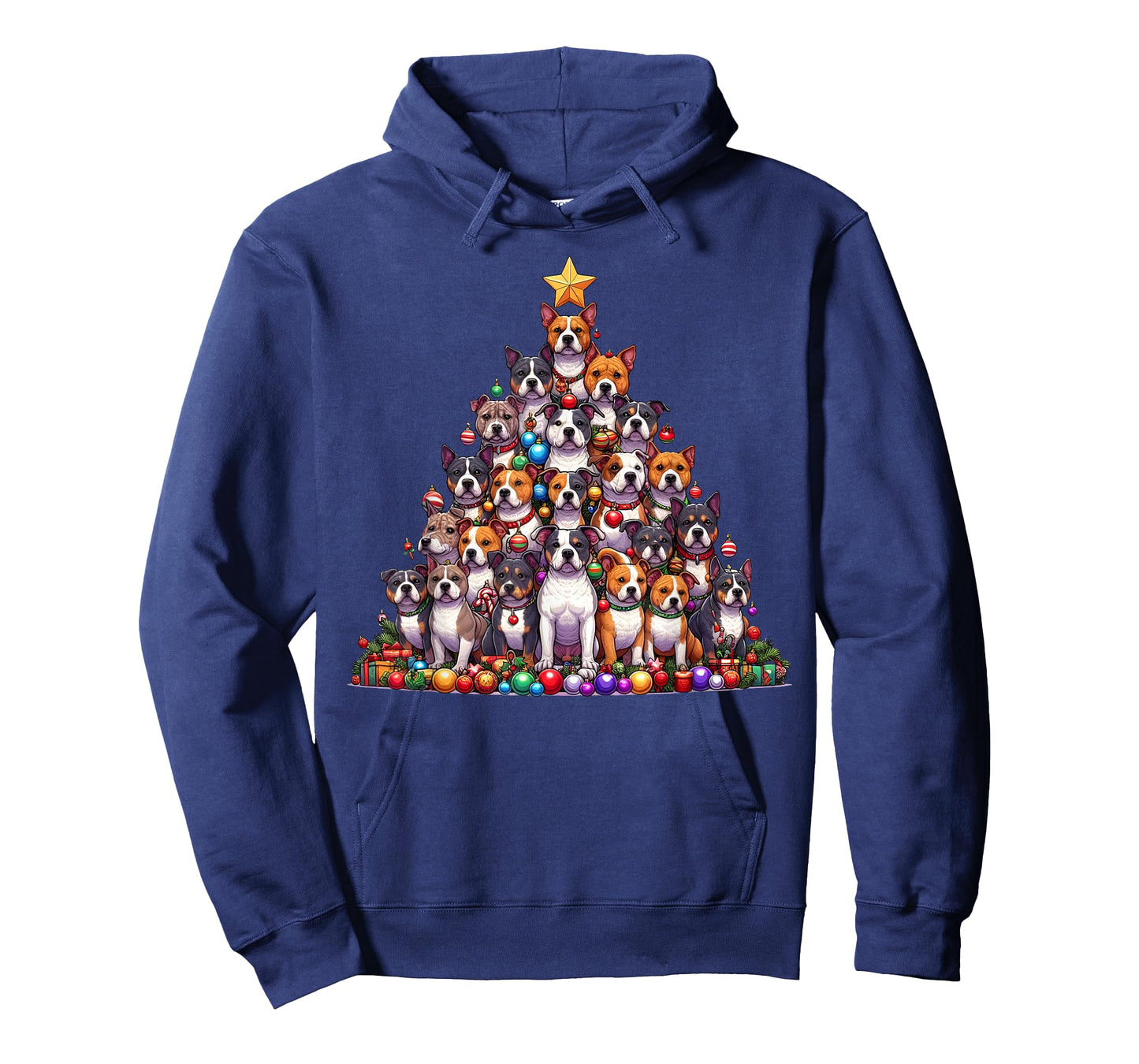Cute American Staffordshire Terrier Christmas Tree Dog Kids T-Shirt