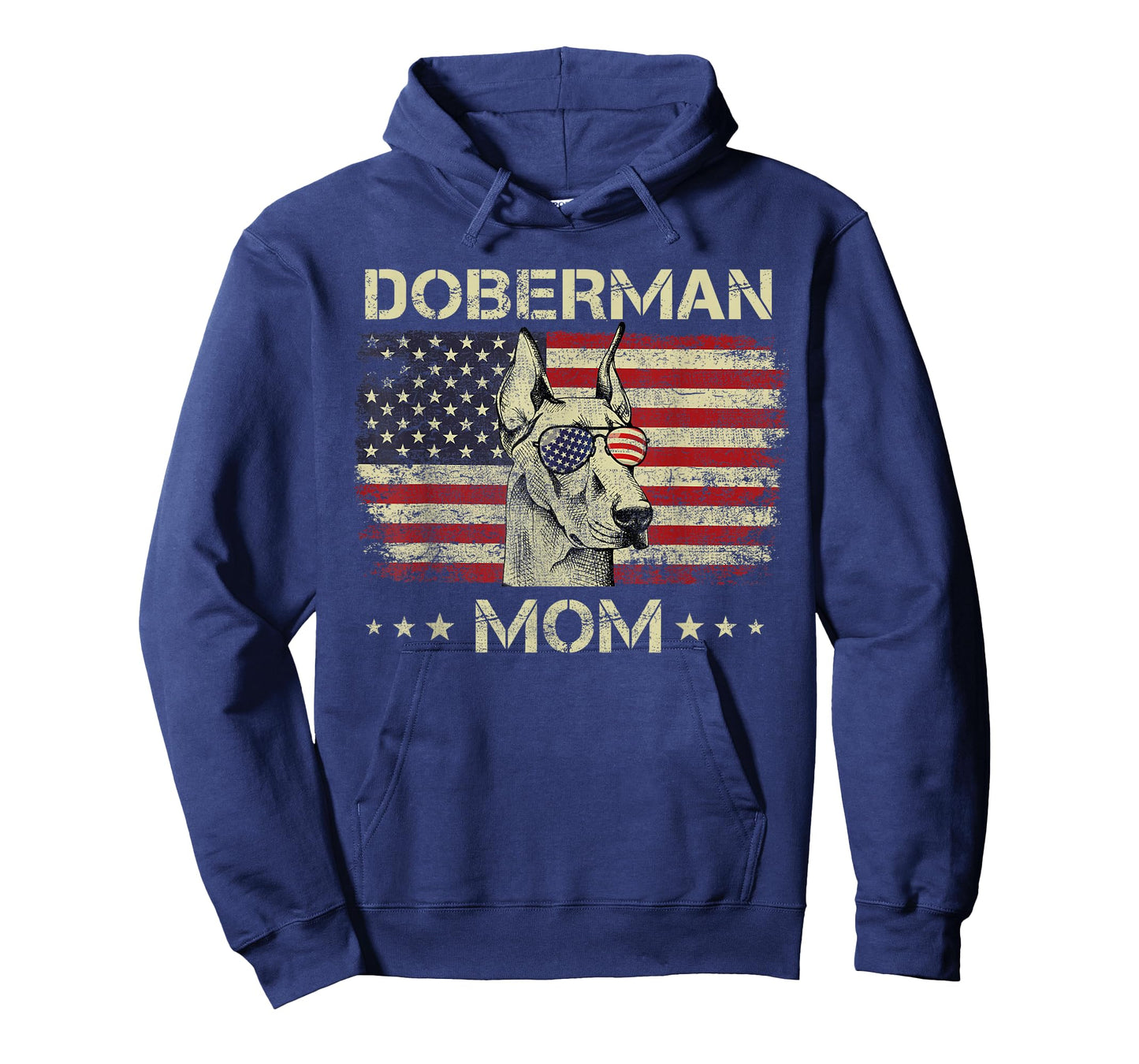 Doberman Mom Dog Lovers American Flag 4th Of July T-Shirt