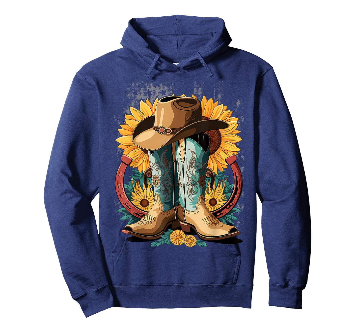Western Cowboy Boot Horseshoe Sunflower Rope Cowgirl Country T-Shirt