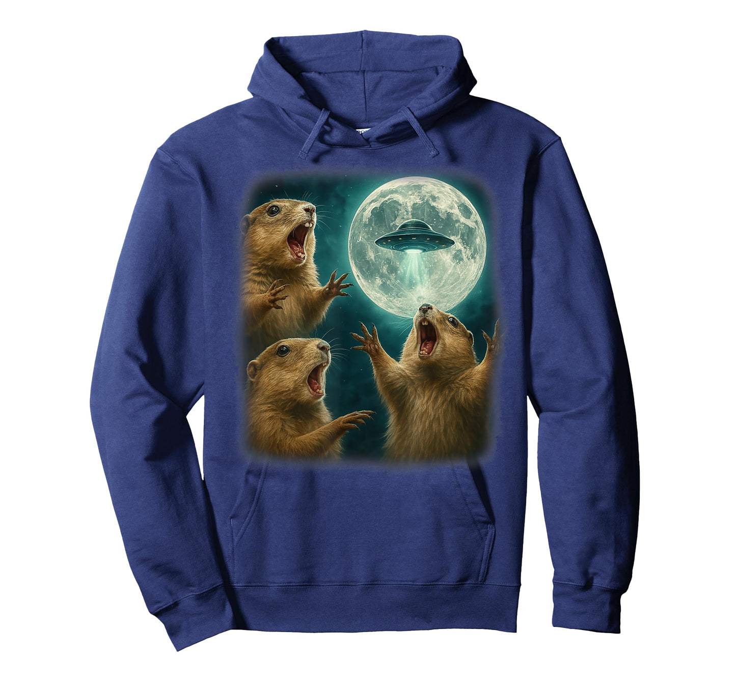 3 Funny Prairie Dogs Fear UFO Arrival Night Alien Invasion T-Shirt