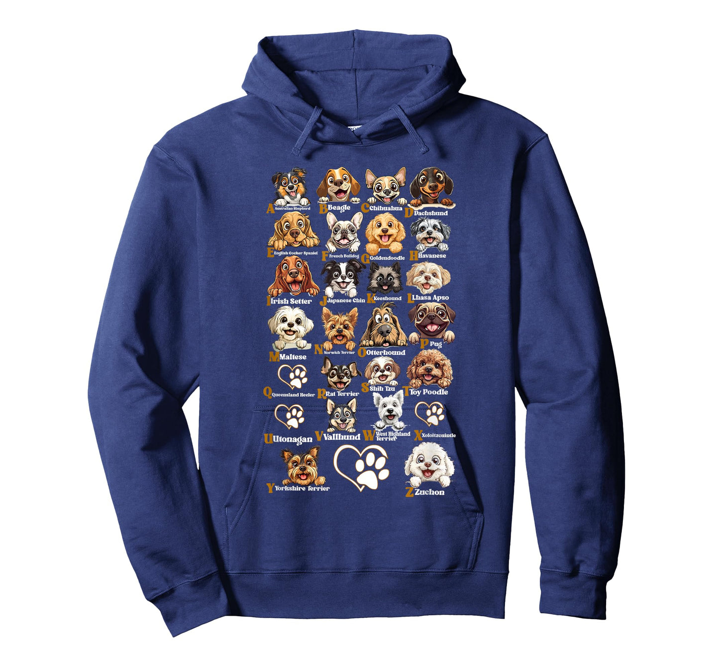 ABC Dog Breeds Identification A-Z Types of Dogs Canine T-Shirt