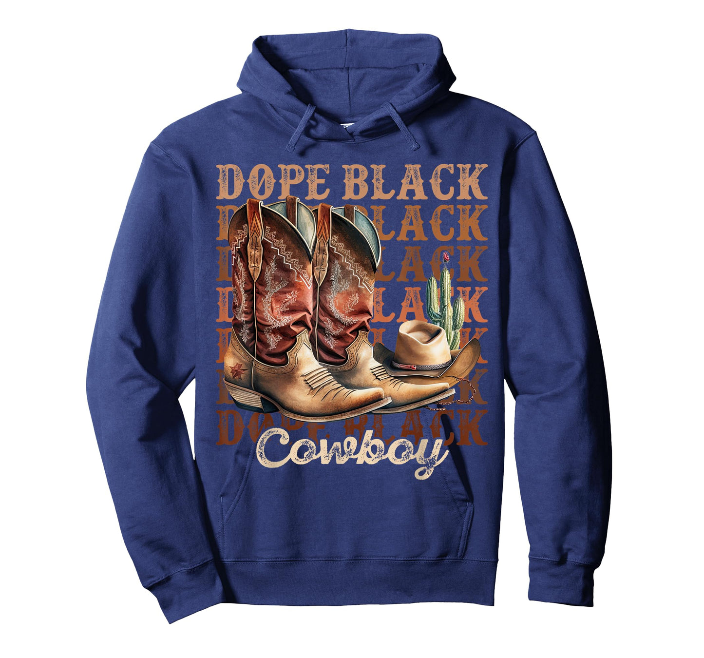 Dope Black Cowboy Boots African Rodeo Black History Month T-Shirt