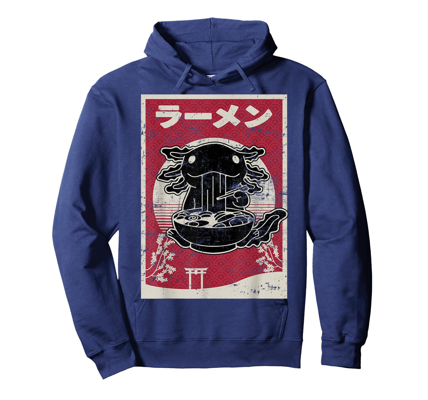 Kawaii Axolotl Ramen Japanese Woodblock Art Anime Boys Teens T-Shirt