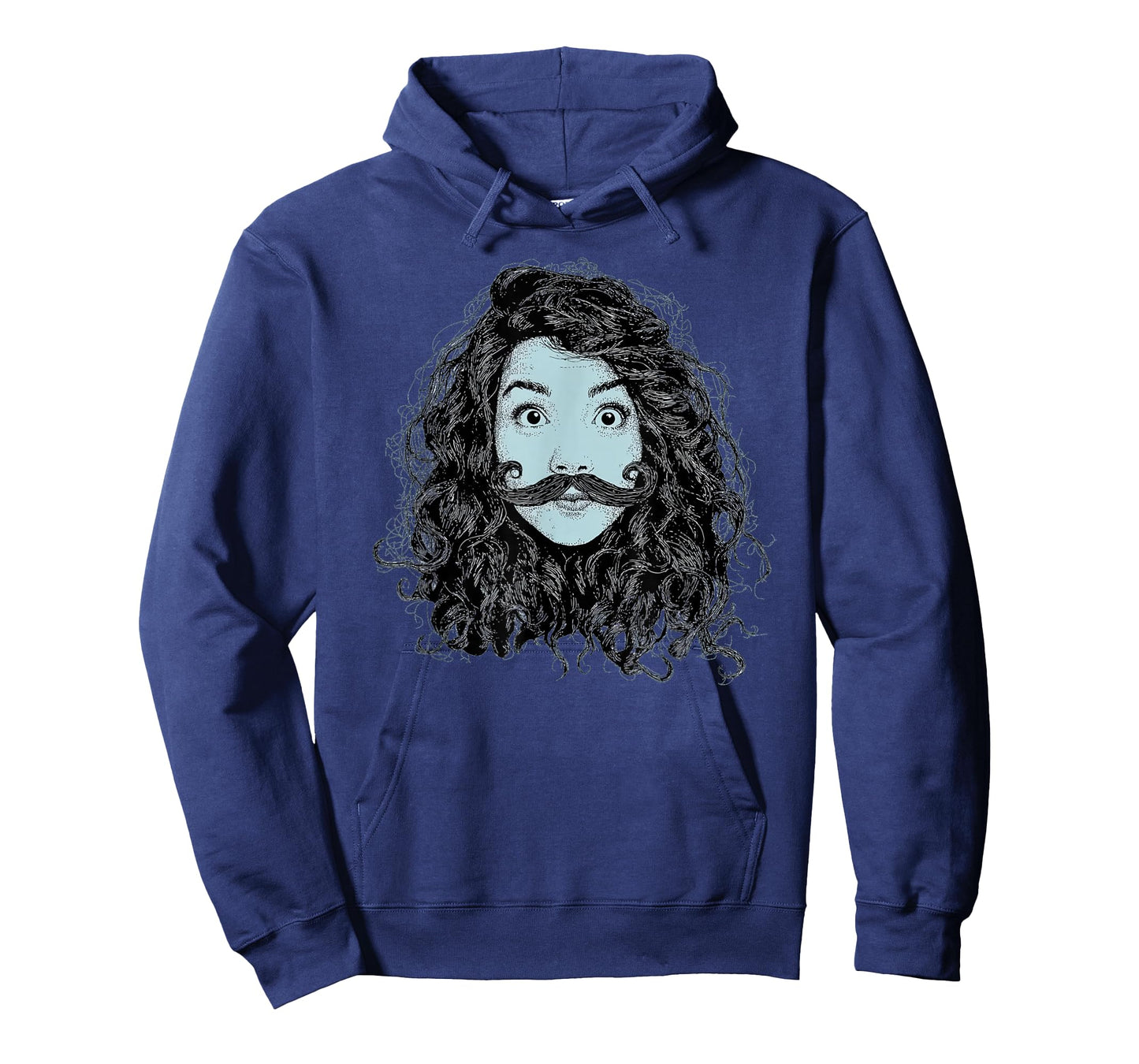 Amazing Girl Face for Mustache Beard Lovers T-Shirt