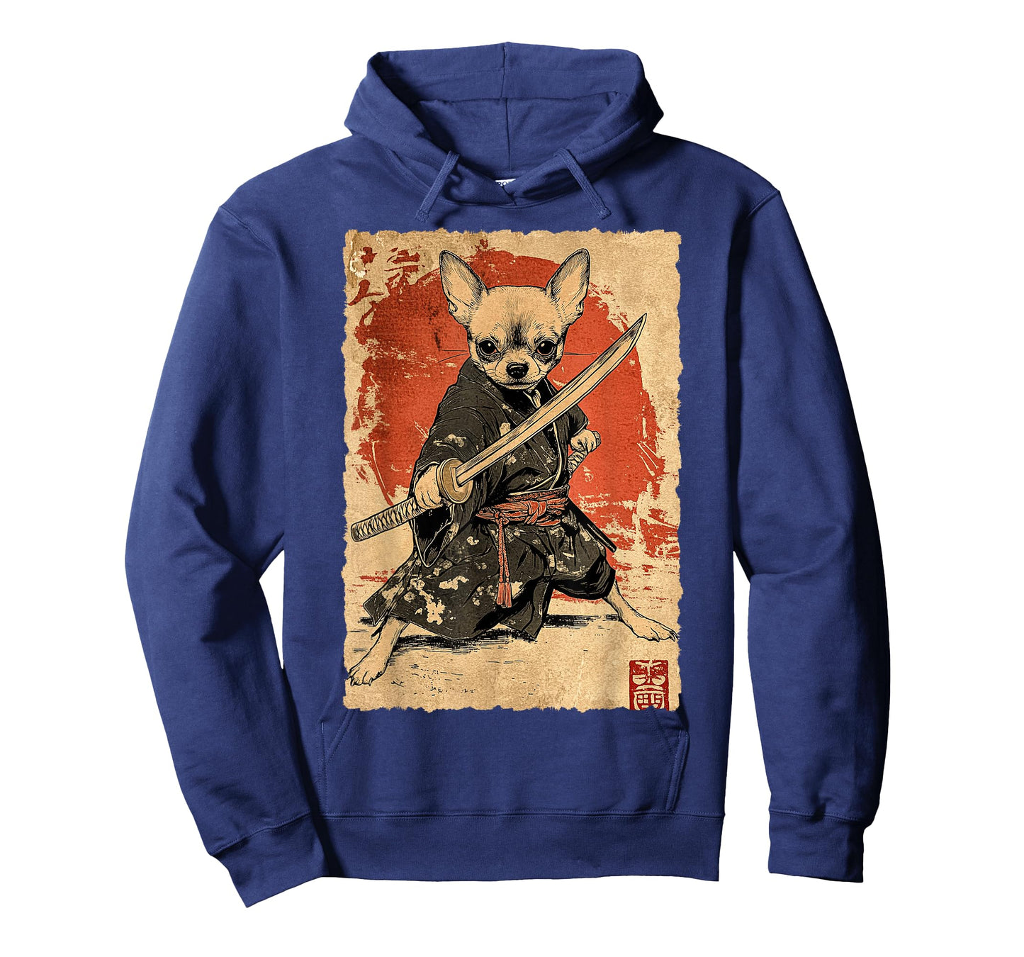 Vintage Japanese Art Chihuahua Ninja Samurai Warrior Katana T-Shirt