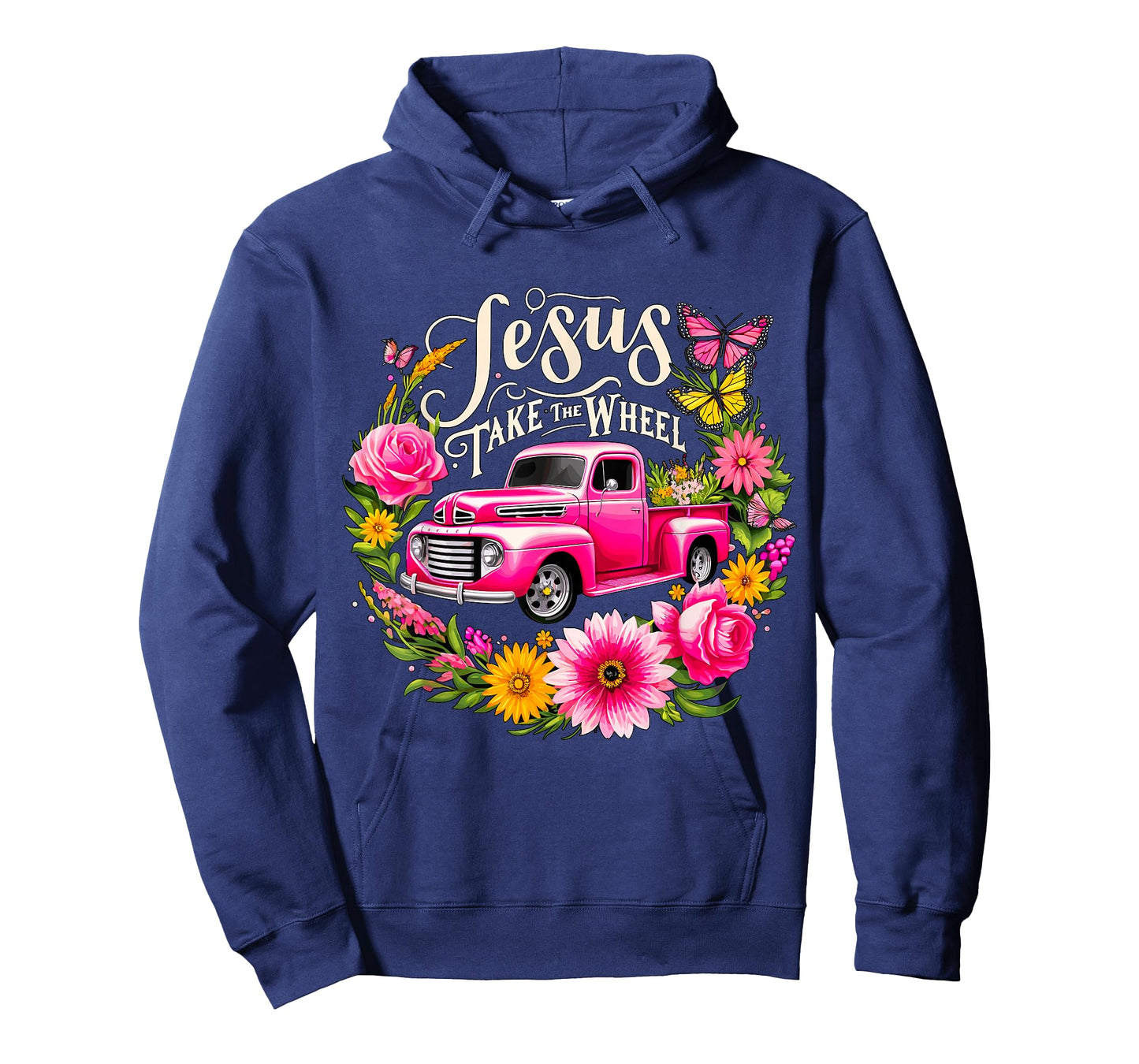 Jesus take the Wheel Floral Farm Truck T-Shirt