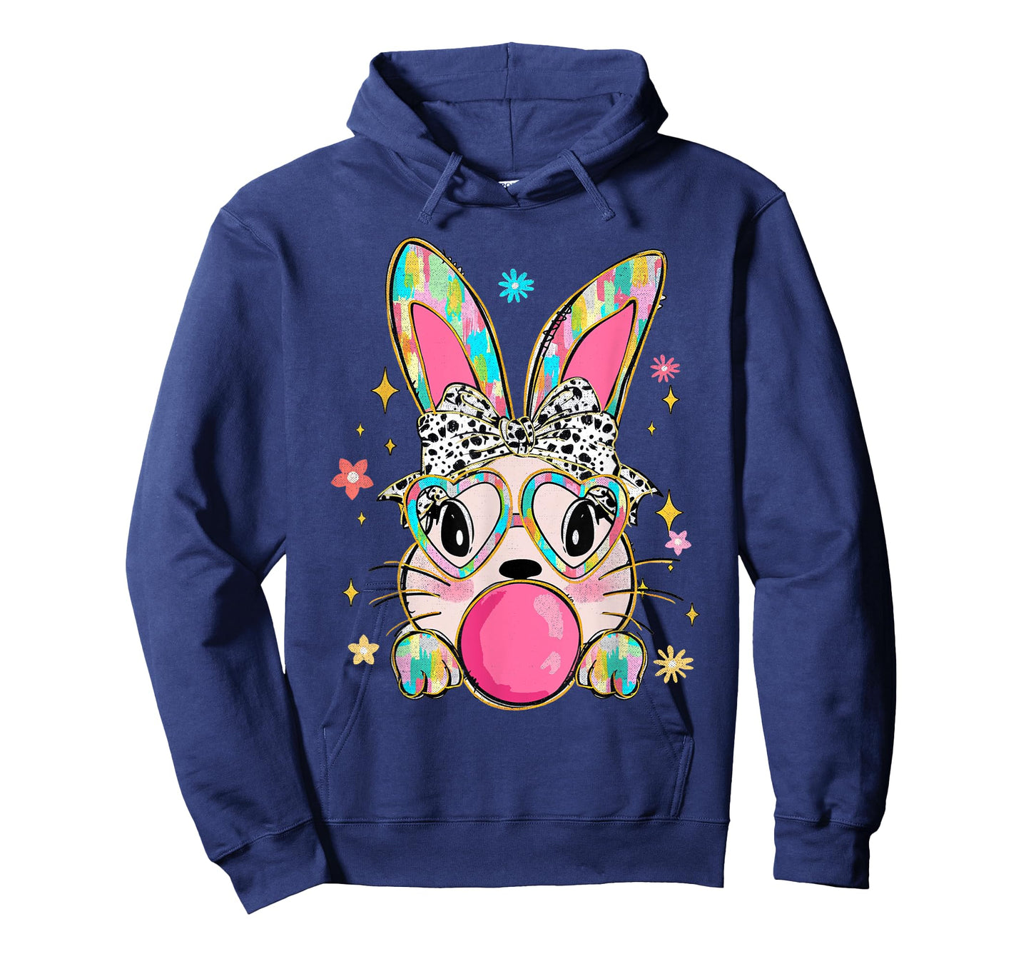 Coquette Bow Bunny Face Tie Dye Glasses Bubblegum Easter Day T-Shirt