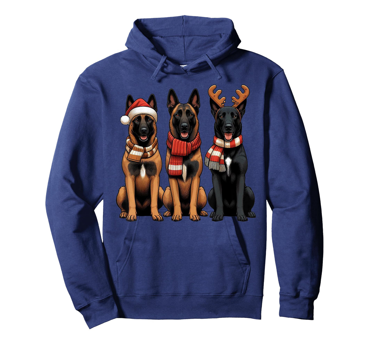 Santa Reindeer Belgian Malinois Christmas Malinois Dog Lover T-Shirt for Men Women