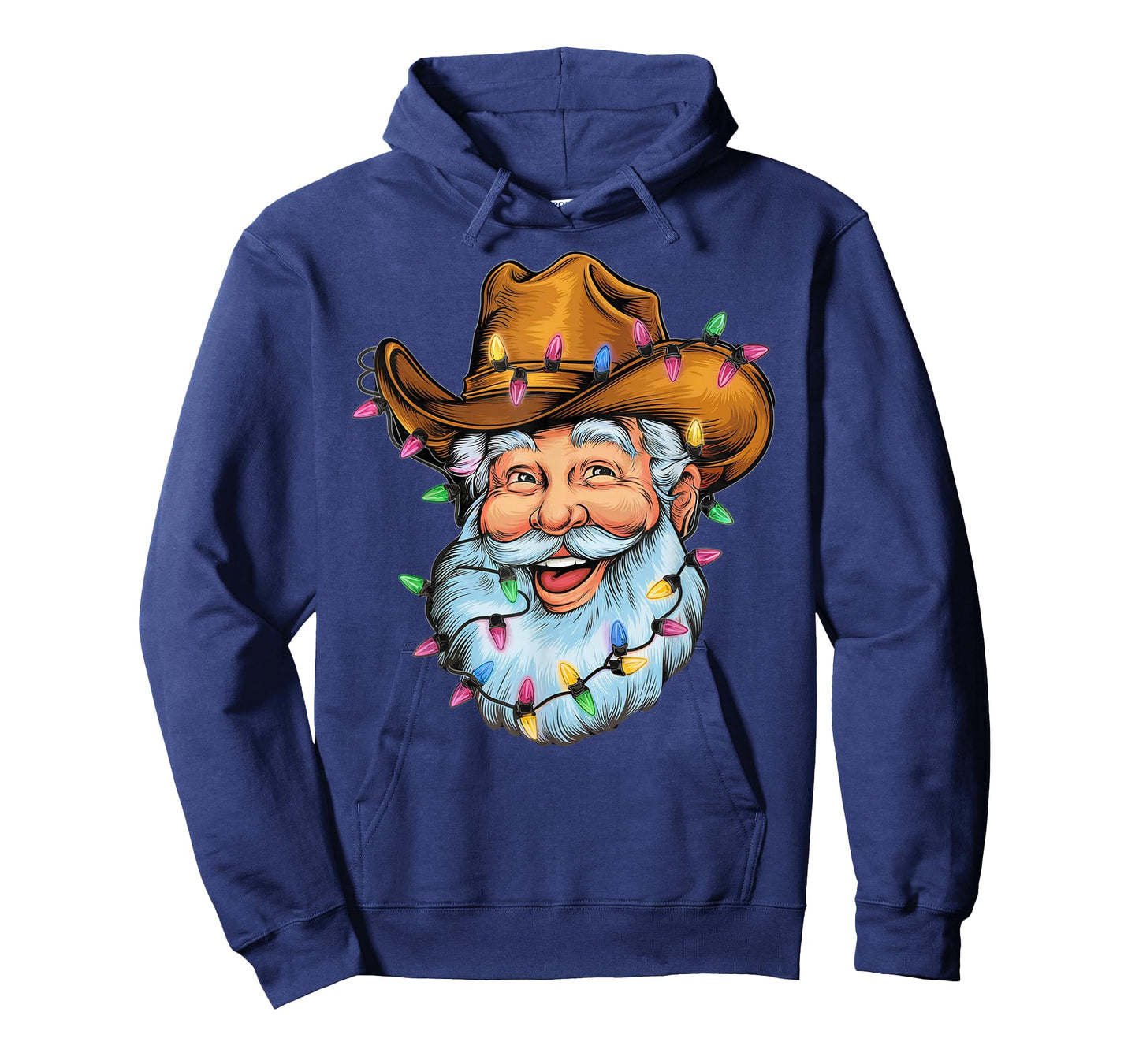 Funny Santa Cowboy Western Christmas Xmas Lights Holiday T-Shirt