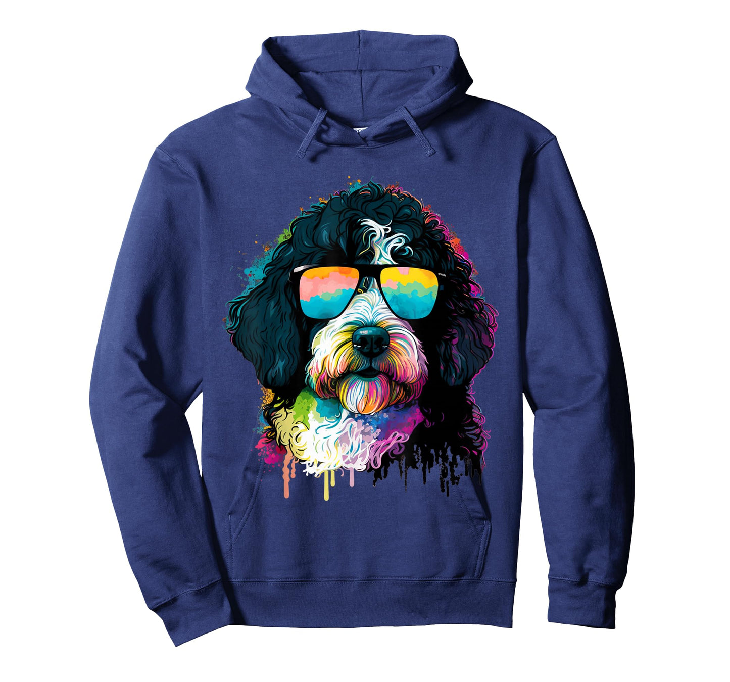 Cute Bernedoodle With Sunglasses Colorful Graphic Dog Lover T-Shirt