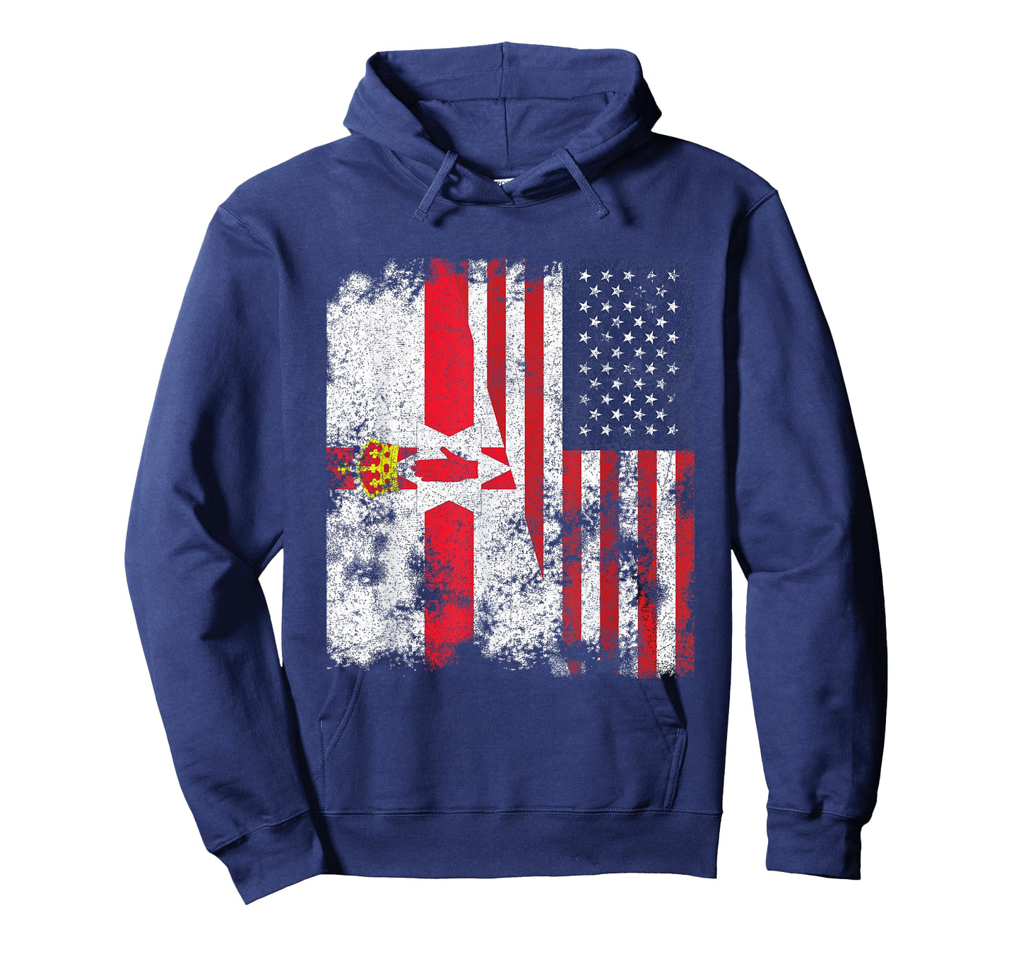Northern Ireland USA Flag Distressed - Half American T-Shirt for Women Kids Men