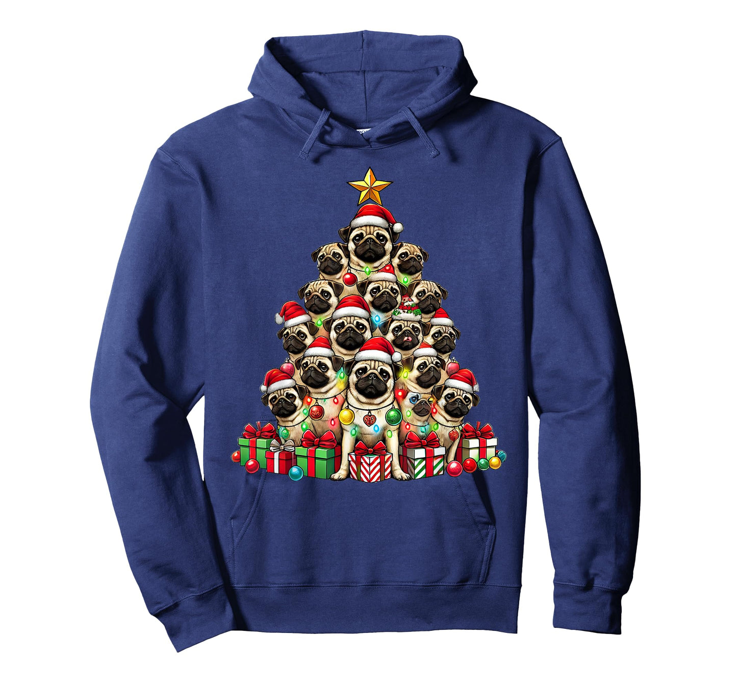 Dog Pug Christmas Tree Funny Pug Xmas T-Shirt