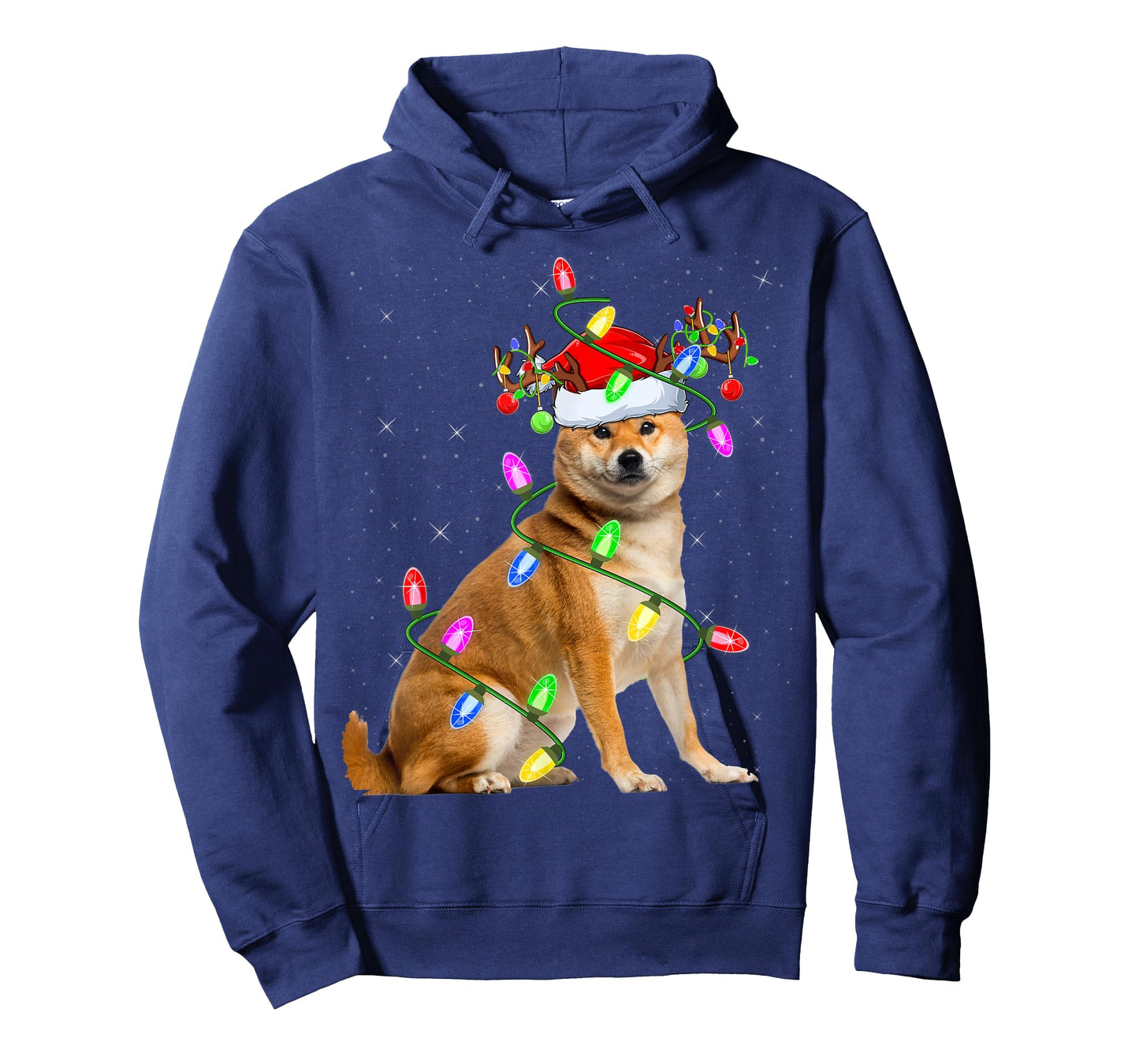 Shiba Inu Dog Lover Xmas Lighting Santa Shiba Inu Christmas T-Shirt