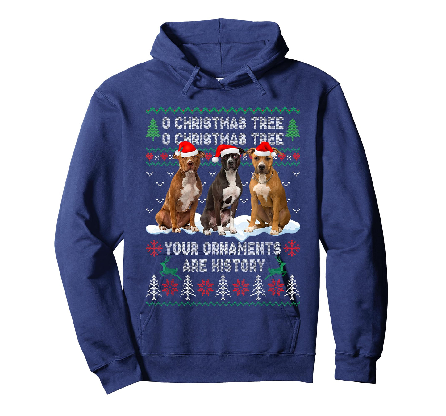 Cute Pitbull Dog Oh Christmas Tree Ugly Xmas T-Shirt