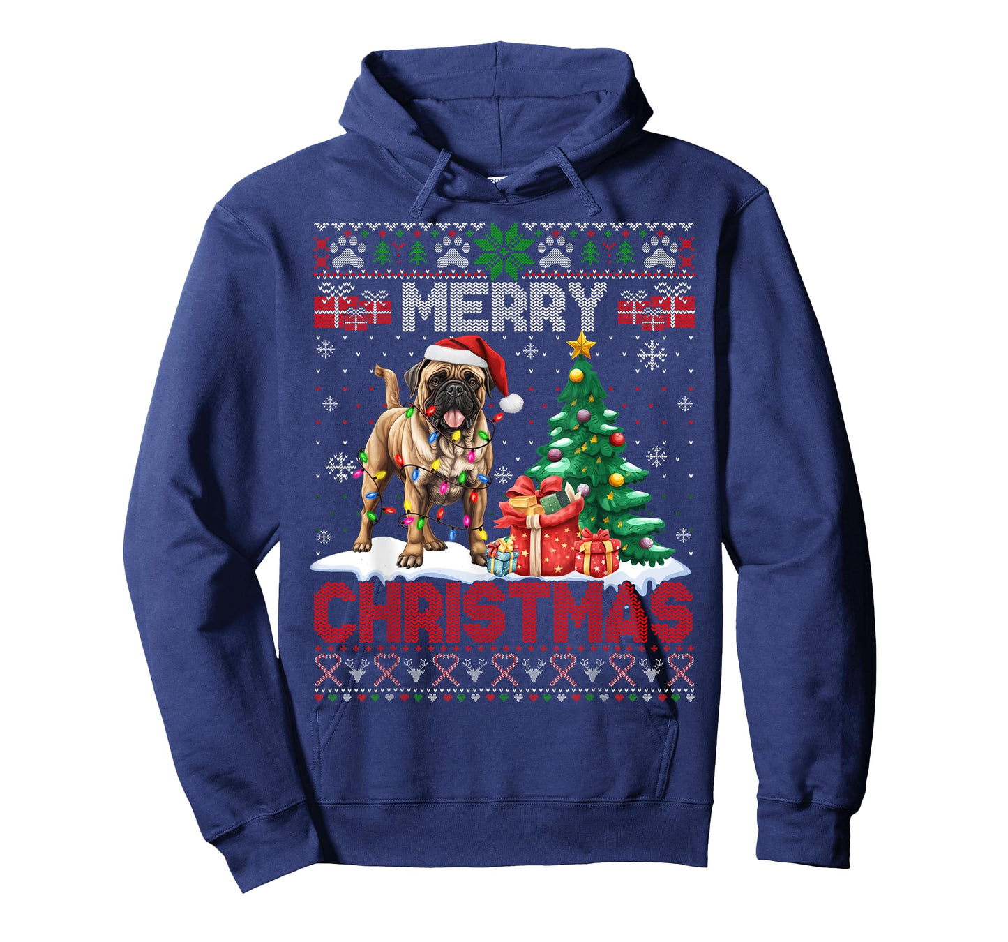 Merry Christmas Bullmastiff Lovers Family Ugly Xmas Sweater T-Shirt